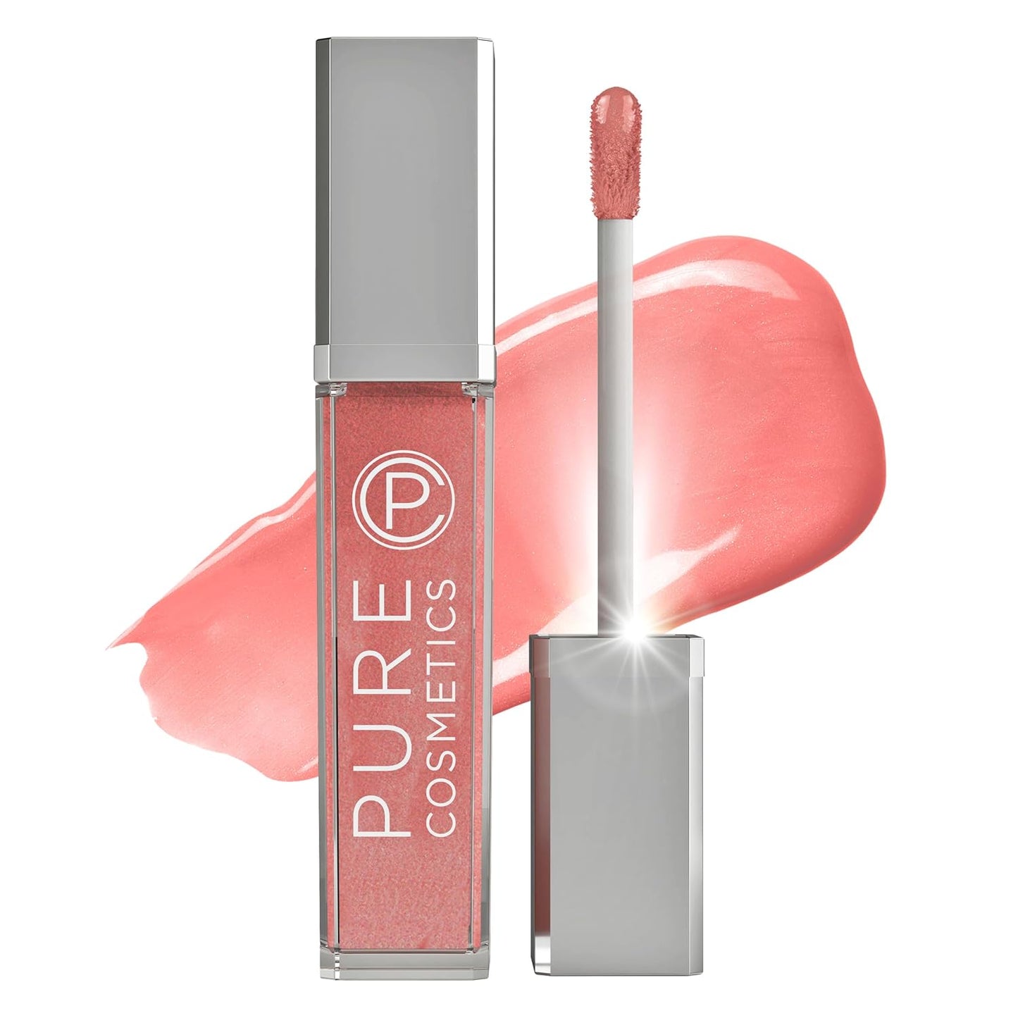 Pure Cosmetics Pure Illumination Lip Gloss - LED-lit Applicator w/Side Mirror - Non-Sticky, Moisturizing & Hydrating Lip Glosses - Soothes & Heals Dried Chapped Lips (Wine Berry)