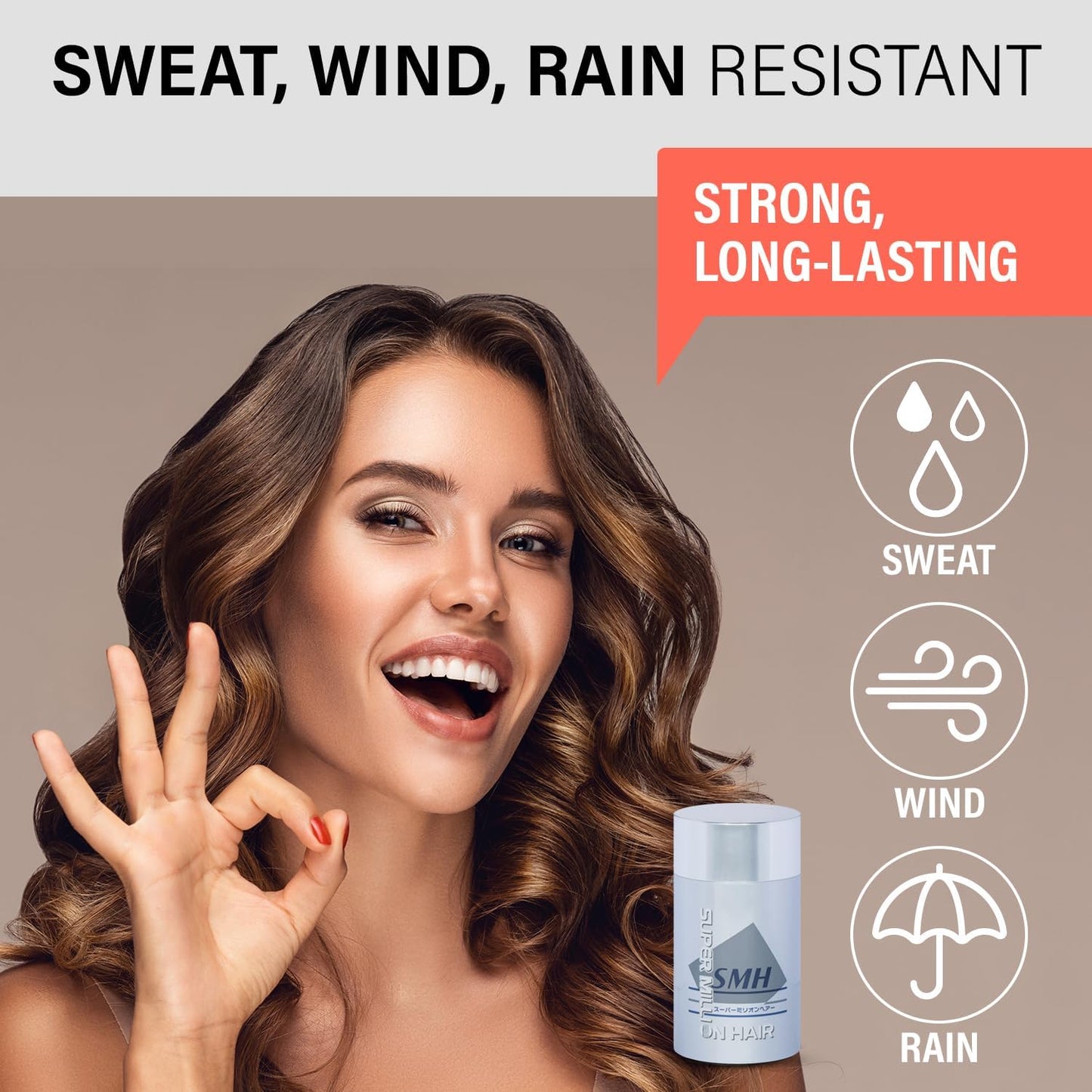 SMH Hair Fibers MADE IN JAPAN – Instantly Conceals Thinning Hair –Long-Lasting, Natural Look – Root & Bald Spot Coverage – For Men & Women (25g, Black)