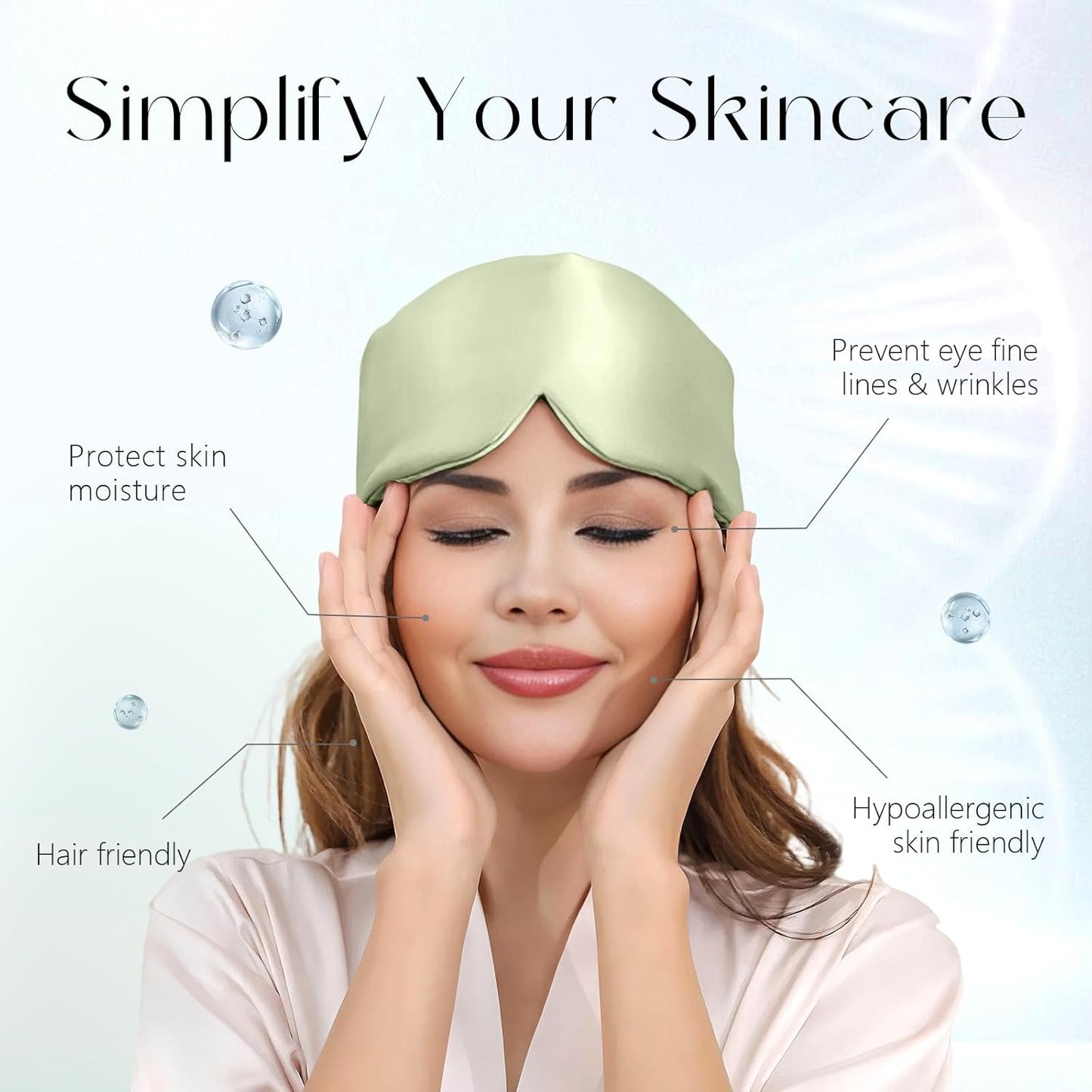 ZIMASILK 100% 22 Momme Mulberry Silk Sleep Mask - Full Silk Filled, Ultra-Soft & Breathable, Face-Hugging Blackout Eye Cover for Sleeping (Sage Green)