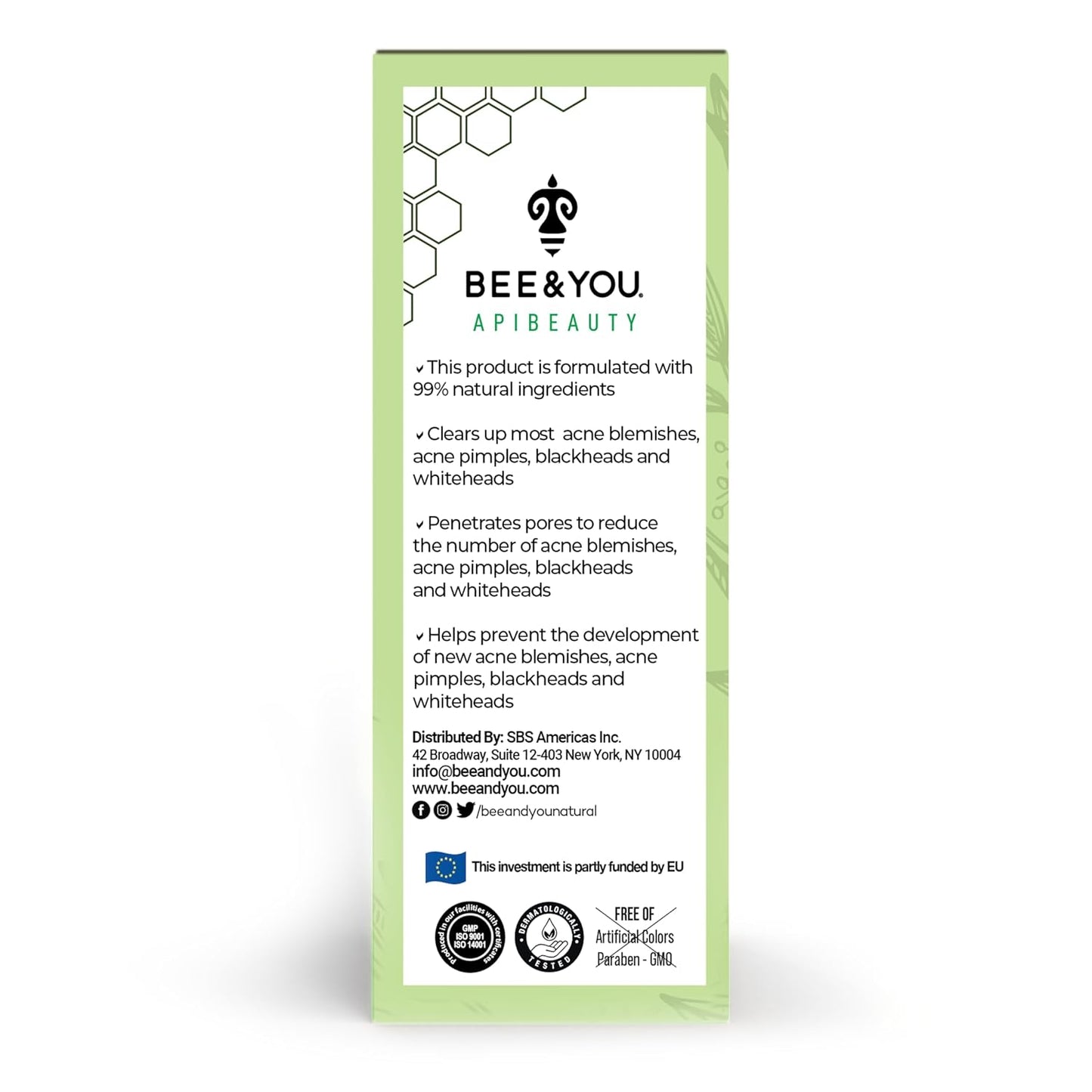 BEE and YOU Acne Treatment with Salicylic Acid, Bee Venom and 100% Natural Propolis Extract Acne Serum for Face and Body to Control and Clear Breakouts |1 Ounce