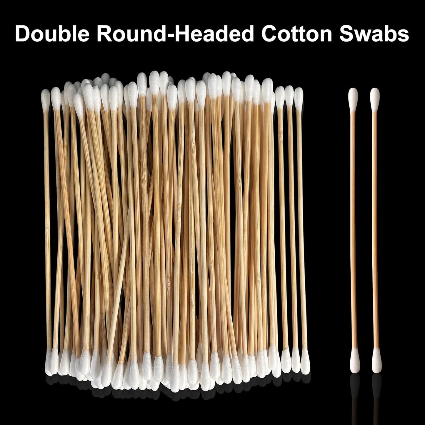 Gun Cleaning Swabs, Dual - Ends Tips, 6 Inch Gun Cleaning Supplies, Long Cotton Swabs with Bamboo Sticks in A Storage Case for Gun Cleaning and Maintenance
