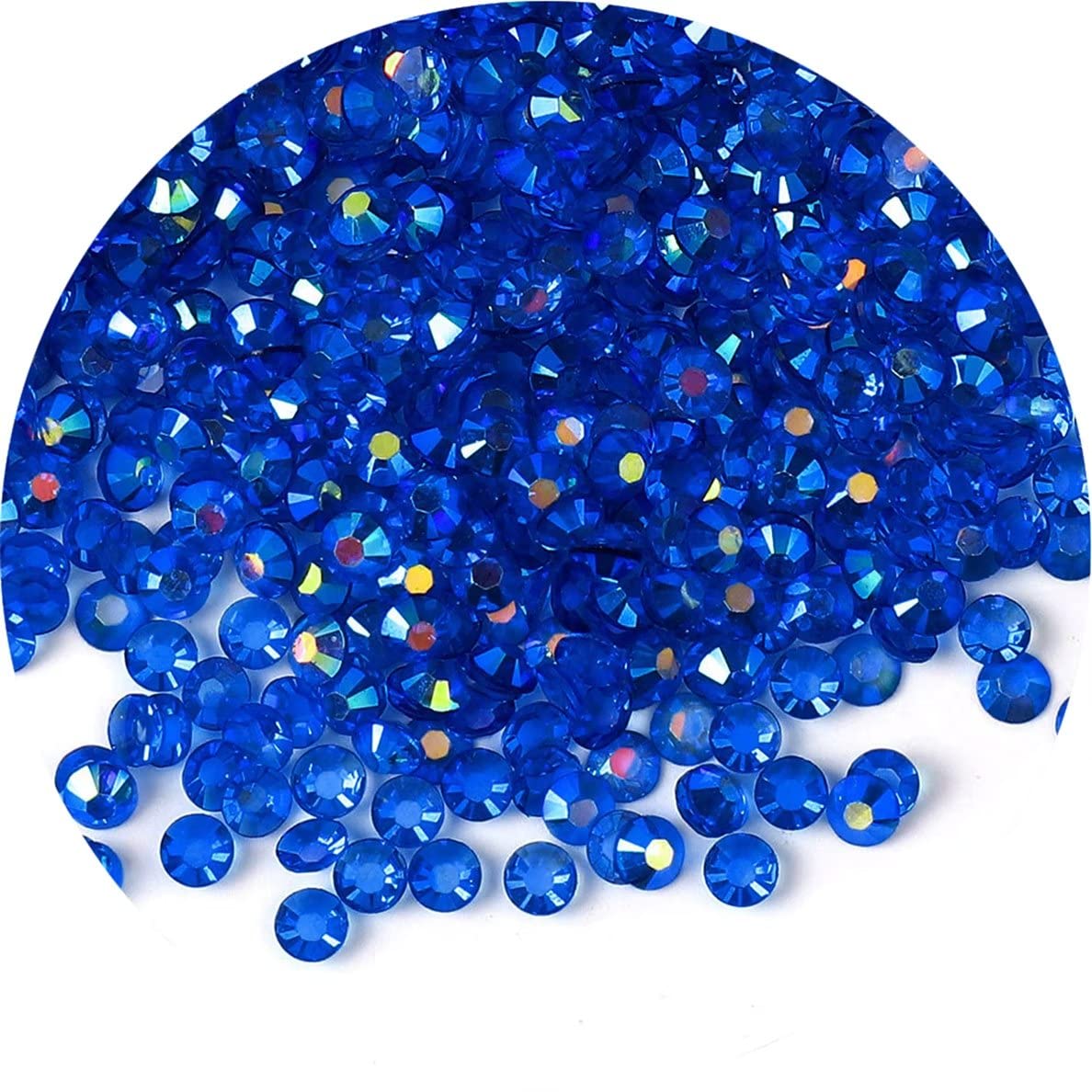 1440 Pcs SS20 5mm AB Flatback Rhinestones for Nails Art Crafts Transparent Glitter Round Gems Crystals DIY Clothes Shoes(Clear Sapphire AB)