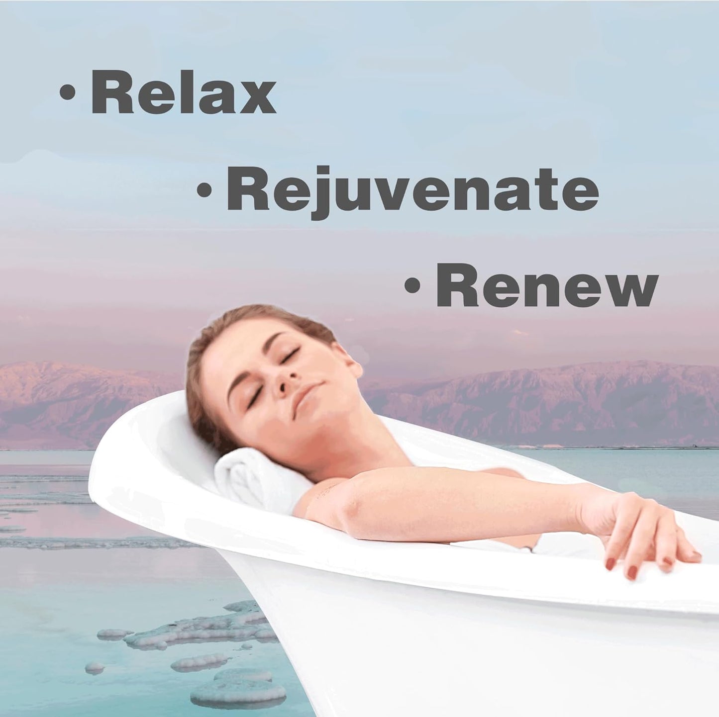 One With Nature 100% Pure Dead Sea Salt for Bath Lavender, 2.5oz 6Pack. High in 21 Essential Minerals, Such as Magnesium, Sulfur, Zinc, Potassium. Skin Nourishing and Therapeutic.