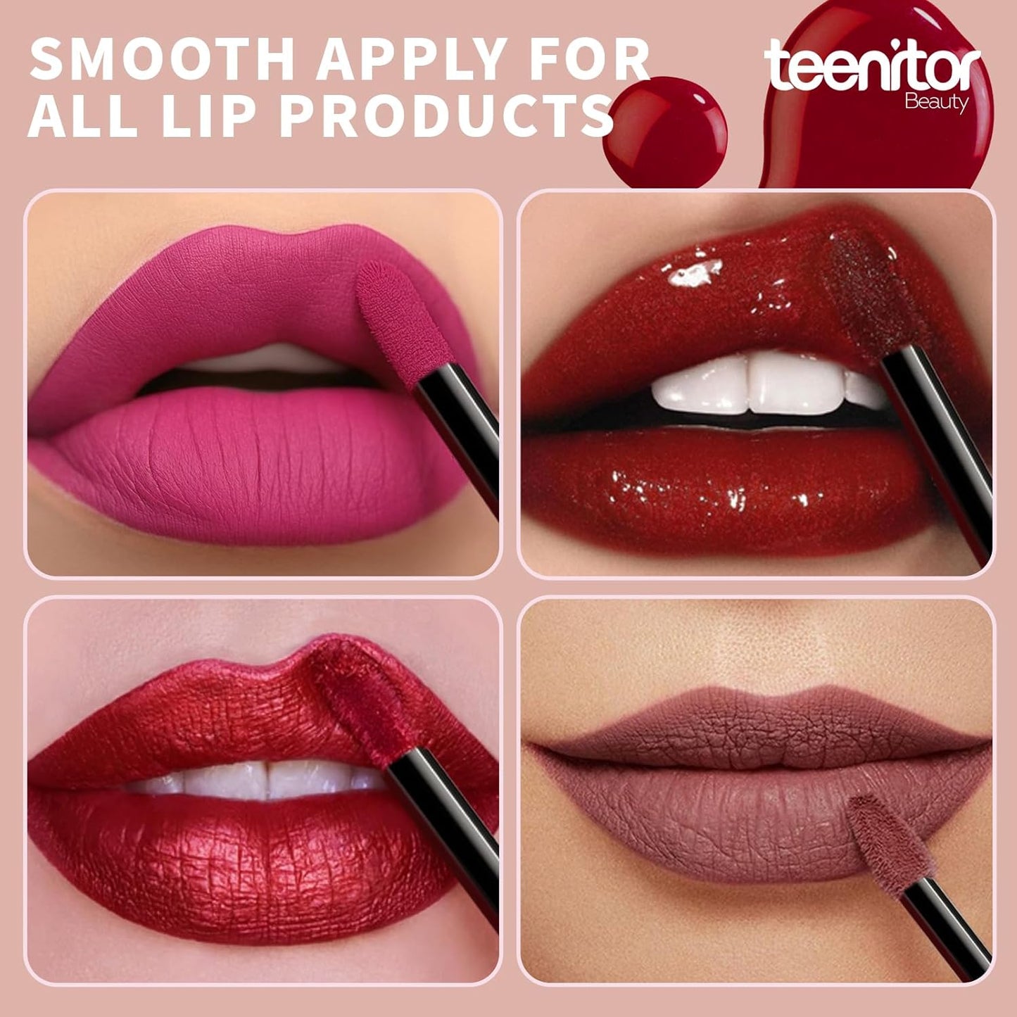 Teenitor 600 Pcs Disposable Lip wands Lip Applicators Disposable, Lipstick Testers Wands Lint Free Applicators for Makeup Lip Brushes Wands Makeup Beauty Tool Black