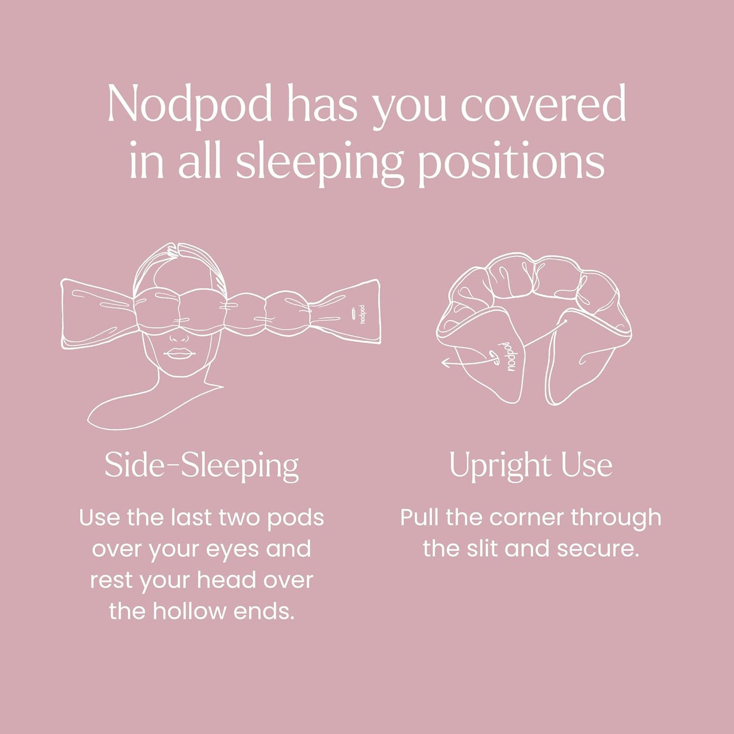Nodpod Gentle Pressure Silk Sleep Mask | Patented Light Blocking Design for Sleeping, Travel & Relaxation | Bead Filled, Machine Washable (Petal)