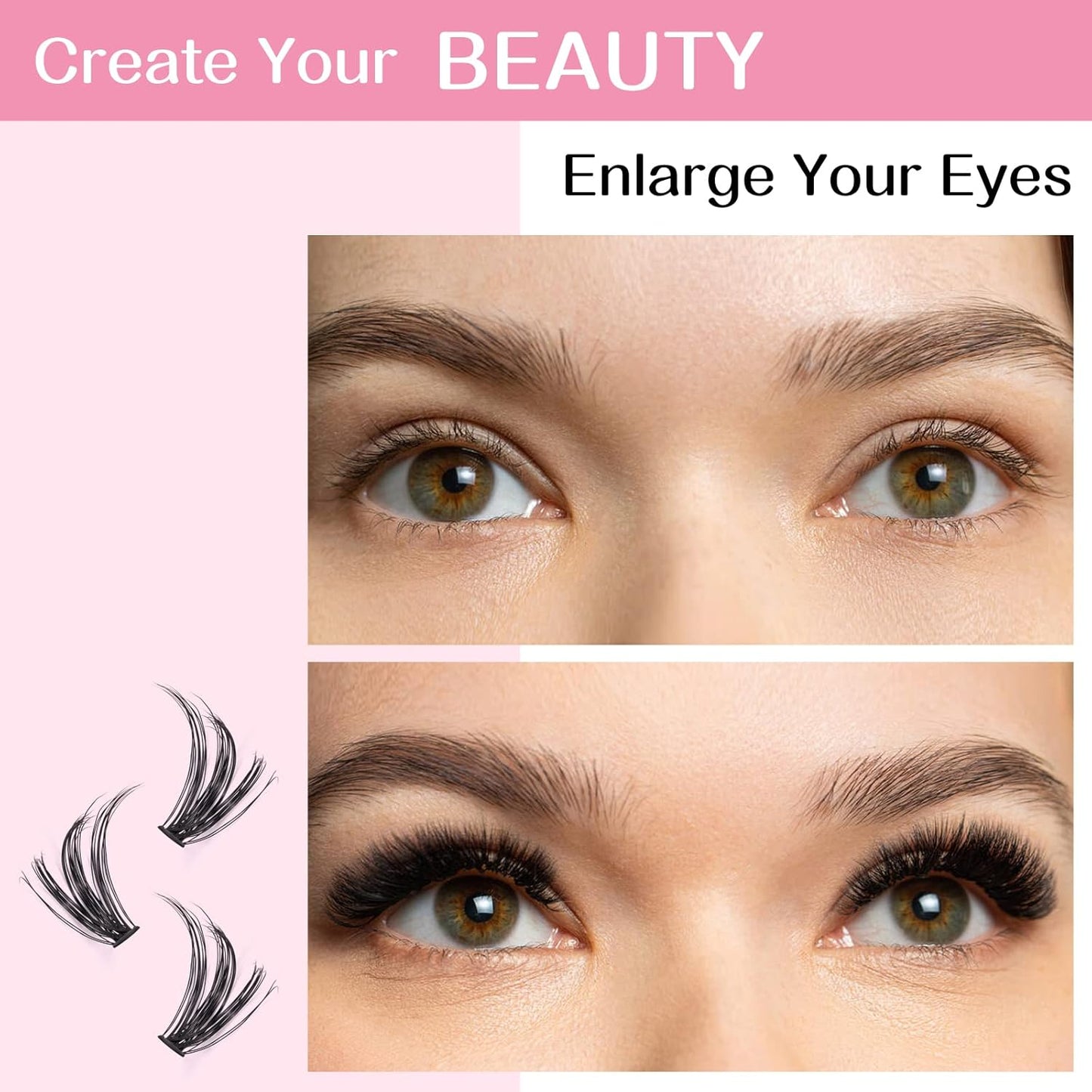 280 Pcs Individual Lashes 30D+40D Mixed Lash Clusters 14 Rows Cluster Lashes that Look Like Eyelash Extensions DIY Lash Extension Self Application At Home (30+40-C-18)