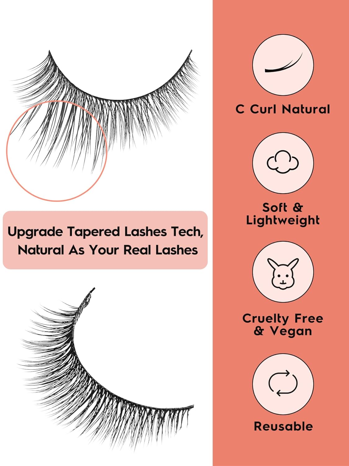 Natural Lashes 7MM Extra Short Eyelashes Natural Cat Eye Lashes 10 Pair False Eyelashes Wispy Eye Lashes Pack C Curl Strip Lashes 3D Volume Short Lashes Siligli Eyelashes