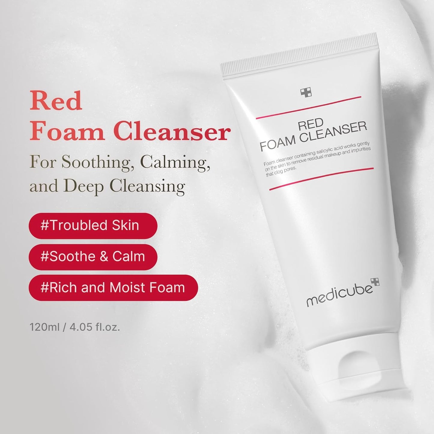 medicube Red Foam Cleanser - Deeply cleanses, remove impurities, control sebum, | Korean Skincare