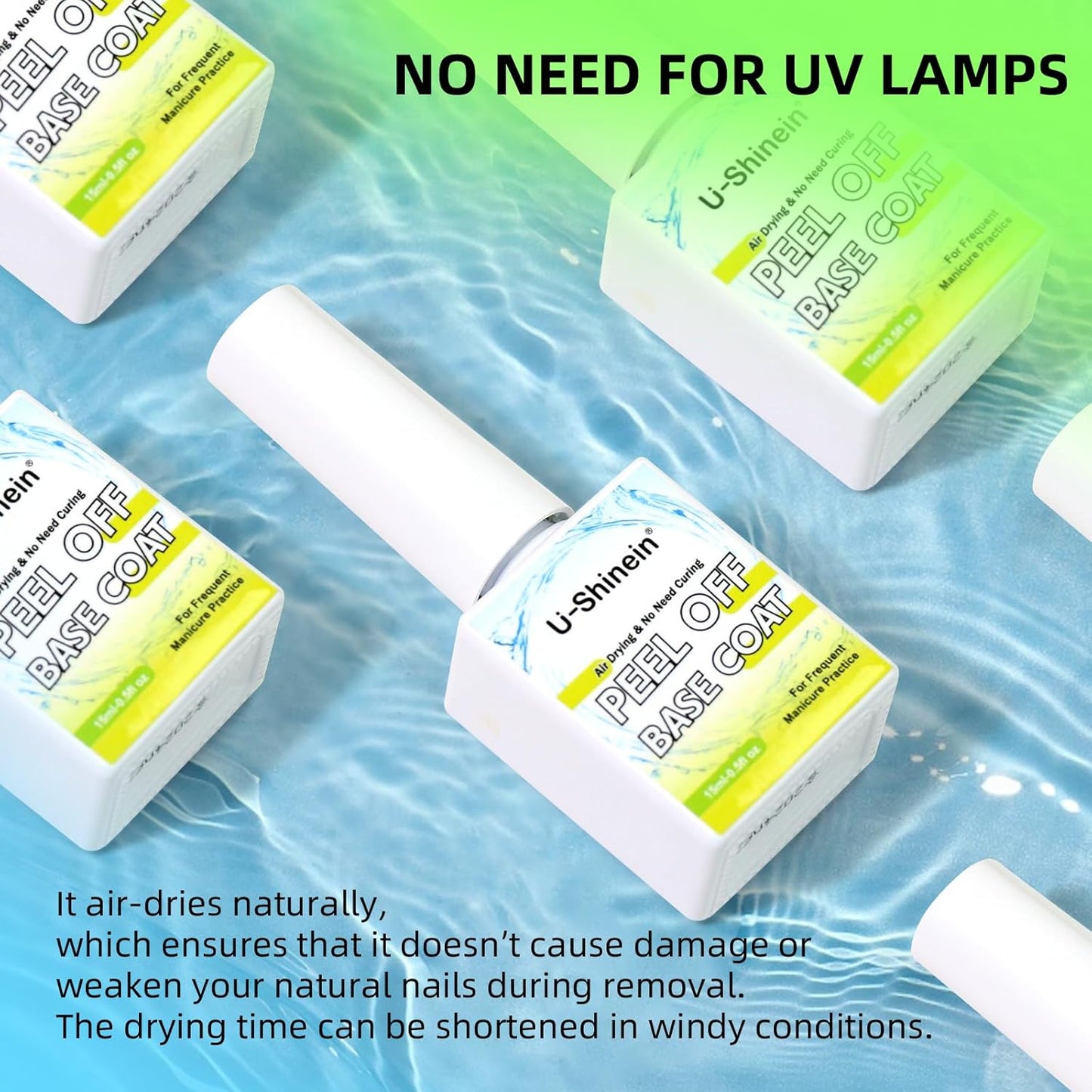 Peel Off Base Coat, 15ml Ready for Takeoff, Clear Peelabel Base Coat Gel for Gel Nail Polish Nail Practice Beginners UV/LED need