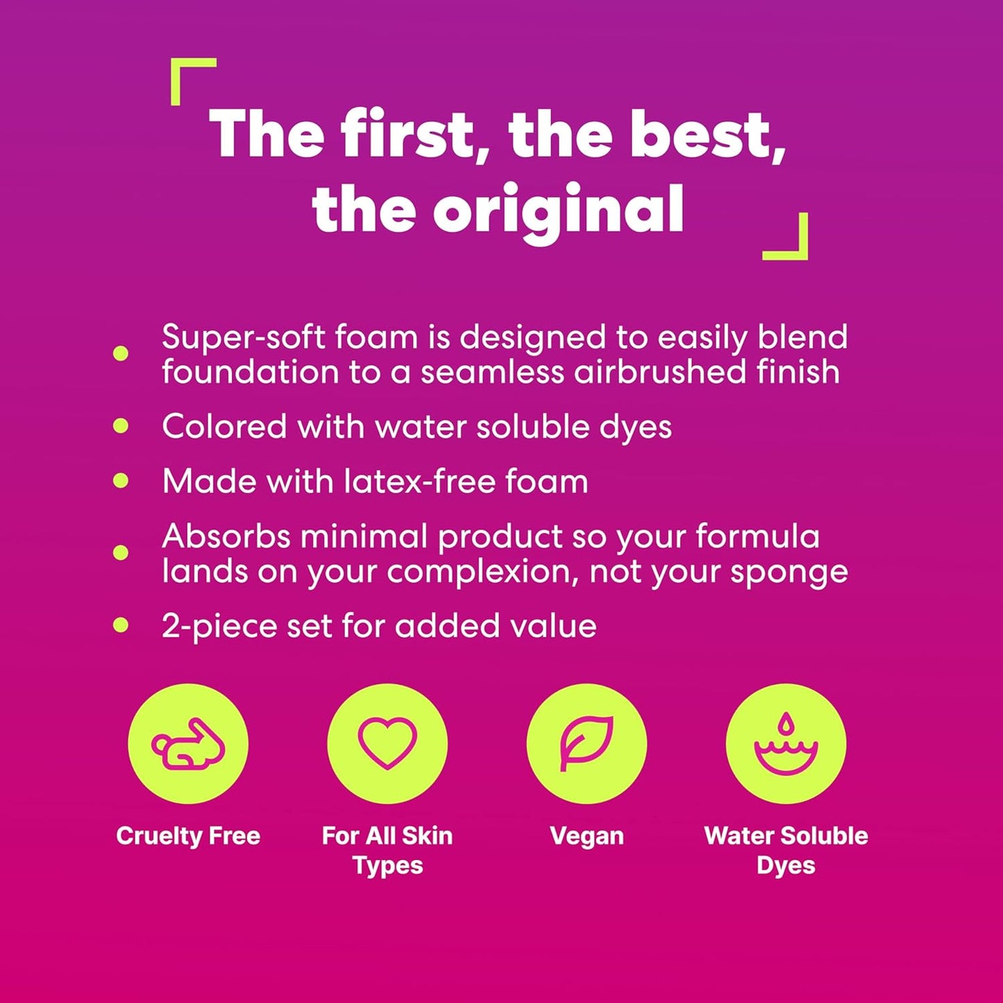 Beautyblender® | Original Pink + Nude Beauty Blender 2-Piece Bundle for Blending Foundations, Powders, and Creams, Super-Soft Foam for Streak-Free Application, Made in the USA, Reusable, Washable