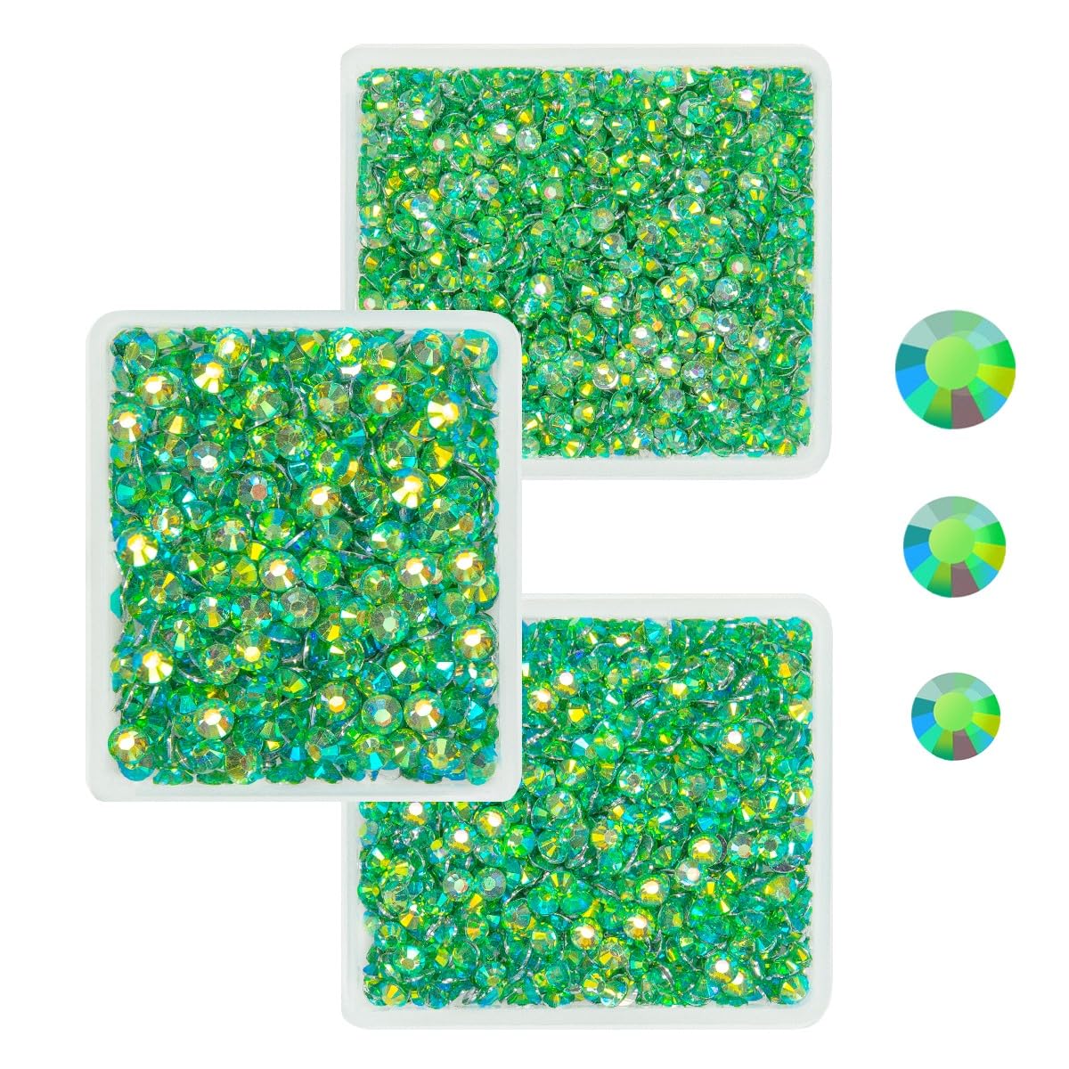 Light Green AB Crystal Resin Rhinestones for Crafting 3mm 4mm 5mm Light Grass Green Flatback Stones Diamonds Crystals Gems Charms for Nails Face Eyes Makeup Body Tumblers Bottles Crafts Shoes