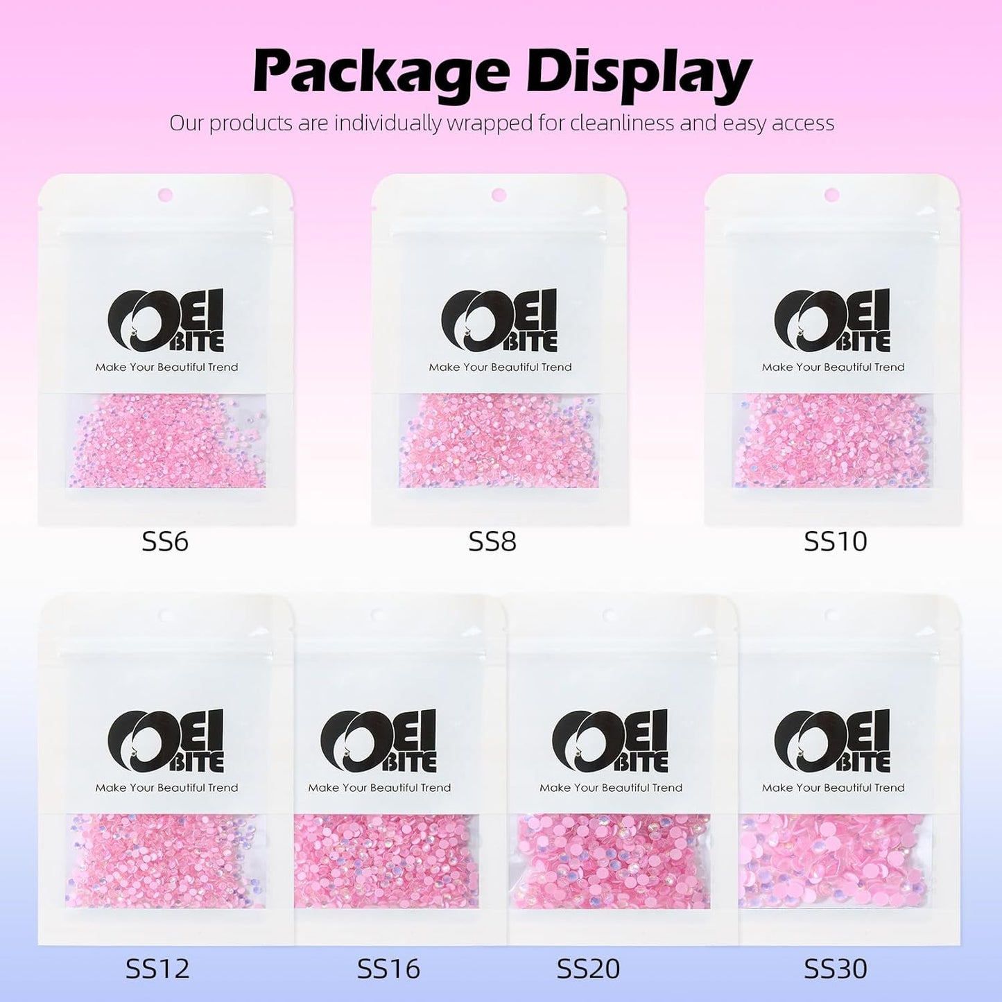 F Pink Flatback Rhinestones, Glass Rhinestones for Nail Art and Craft, Glue Fix, Loose Crystal Gemstones(F Pink, SS20, 1440pcs, 4.6-4.8mm)