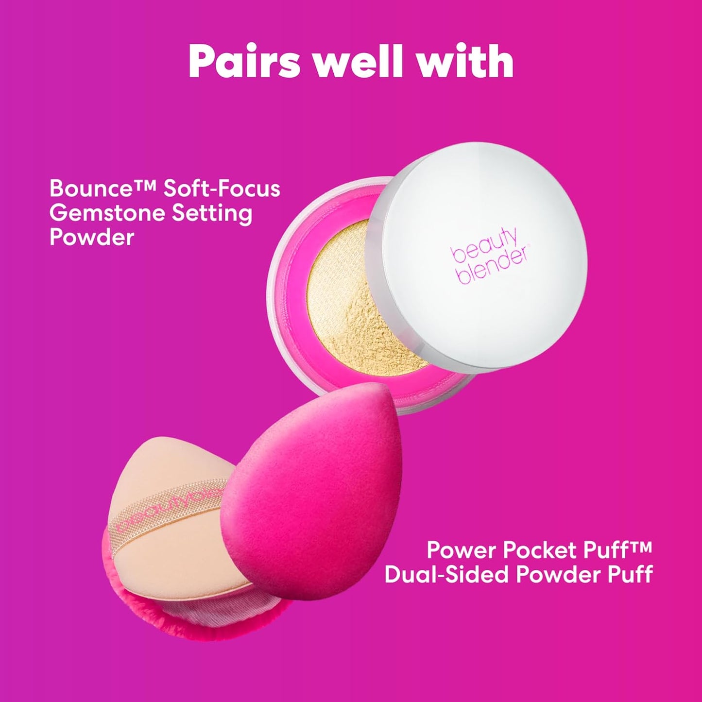 Beautyblender® | Pocket Puff™ Dual-Sided Beauty Blender Powder Puff for Setting and Baking, Reusable, Washable