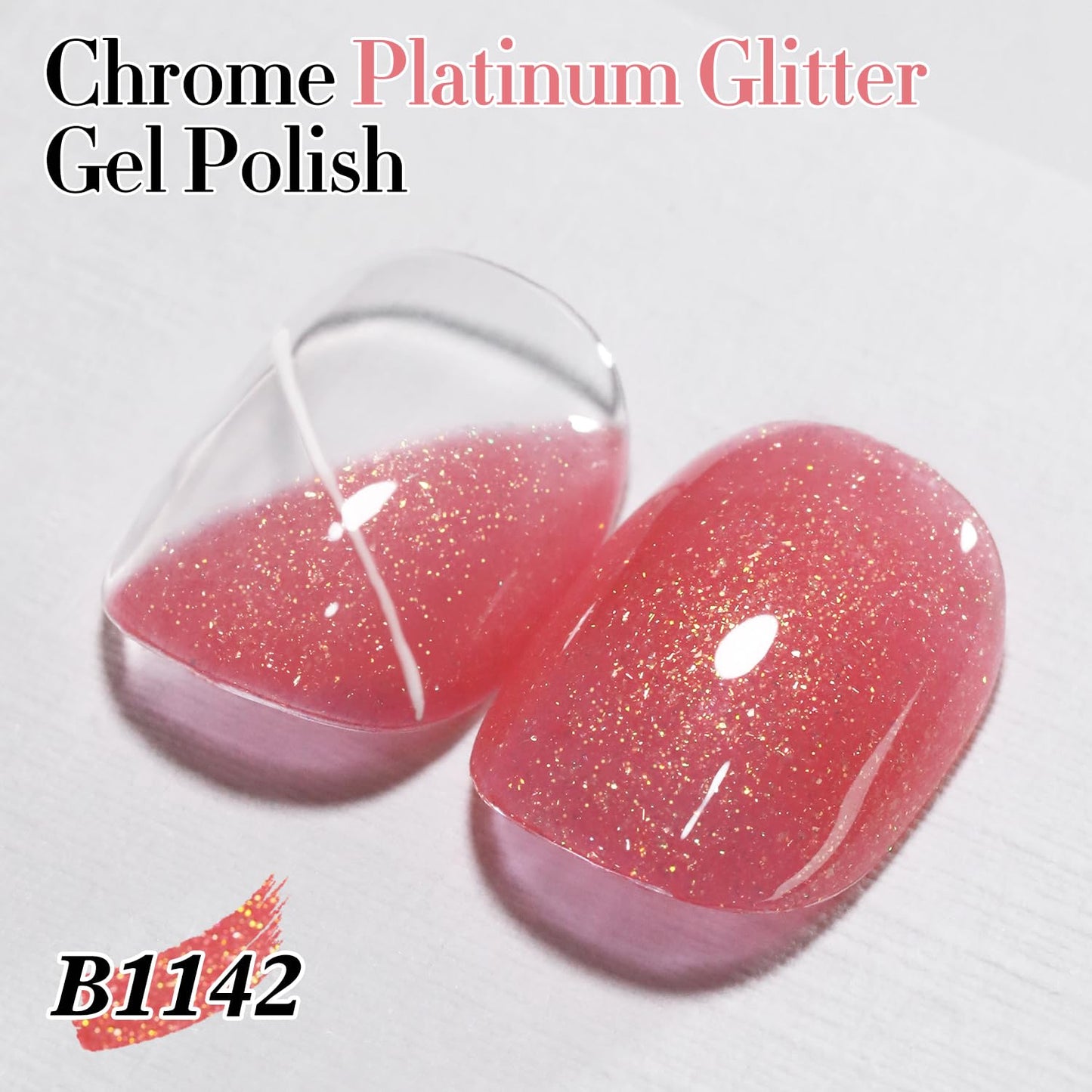 Double Rhythm 15ML Glitter Gel Polish Shimmer Reflective Holographic Color Magnetic for Nail Art Salon DIY at Home (B1142)