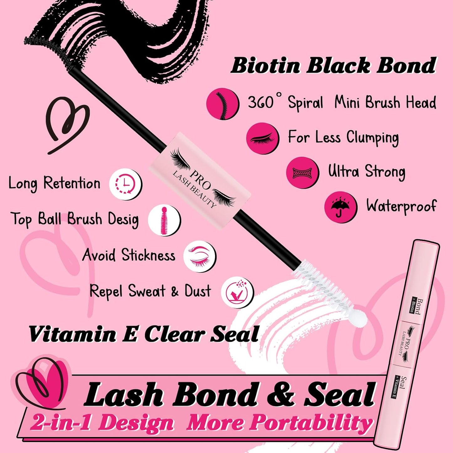 Lash Clusters Kit 280pcs Lash Clusters D Curl Eyelash Extension Kit Individual Lashes with Lash Bond and Seal Lash Remover Lash Applicator Easy to Apply at Home(40D+50D-9-16mix Kit)