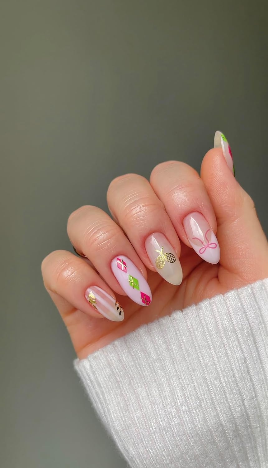 Tennis Club Nail Stickers - Trendy, Long-Lasting Nail Art Decals – Easy DIY Application for Salon-Quality Manicures