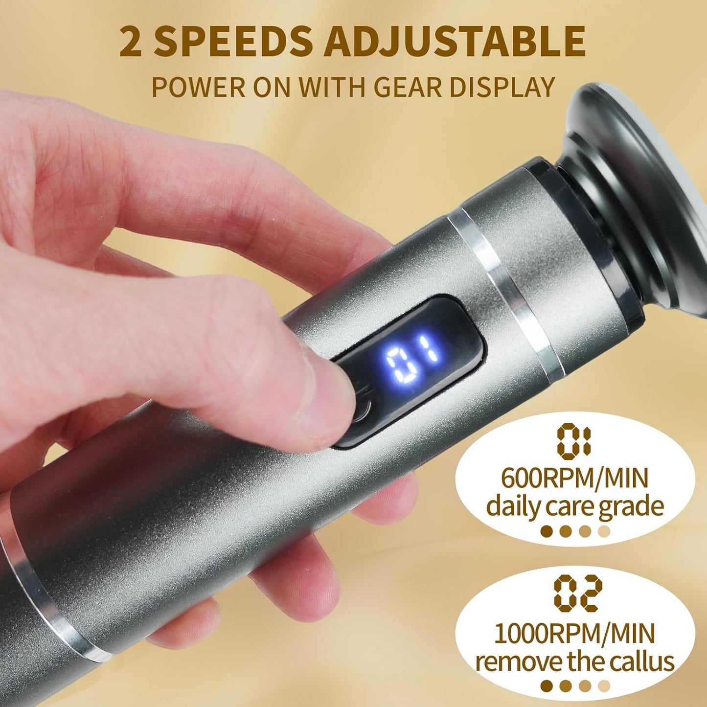 The 2025 Latest Model Electric Feet Callus Remover,Electric Foot Files for Men & Women,Electric Callus Remover for Feet Dead Skin and Calluse,Rechargeable Digital Feet Callus with 4 Grinding Heads