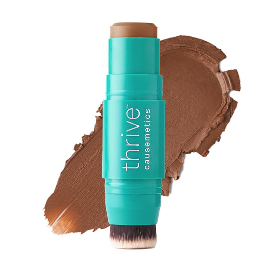 Thrive Causemetics Triple Threat Color Stick: Cream Bronzer & Contour Stick with Vitamin E, Evening Primrose Oil, Waterproof Smudge Proof Face Makeup Formula, Lisa (Medium Tan Neutral)