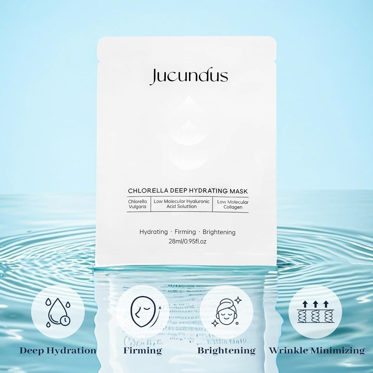 Chlorella Deep Hydrating Mask,with Bio-Collagen,Hyaluroic Acid and Chorella | Sheet Facial Mask Skincare | Improves Hydrating,Firming,Glowing | Skin moisturizer masks,1count