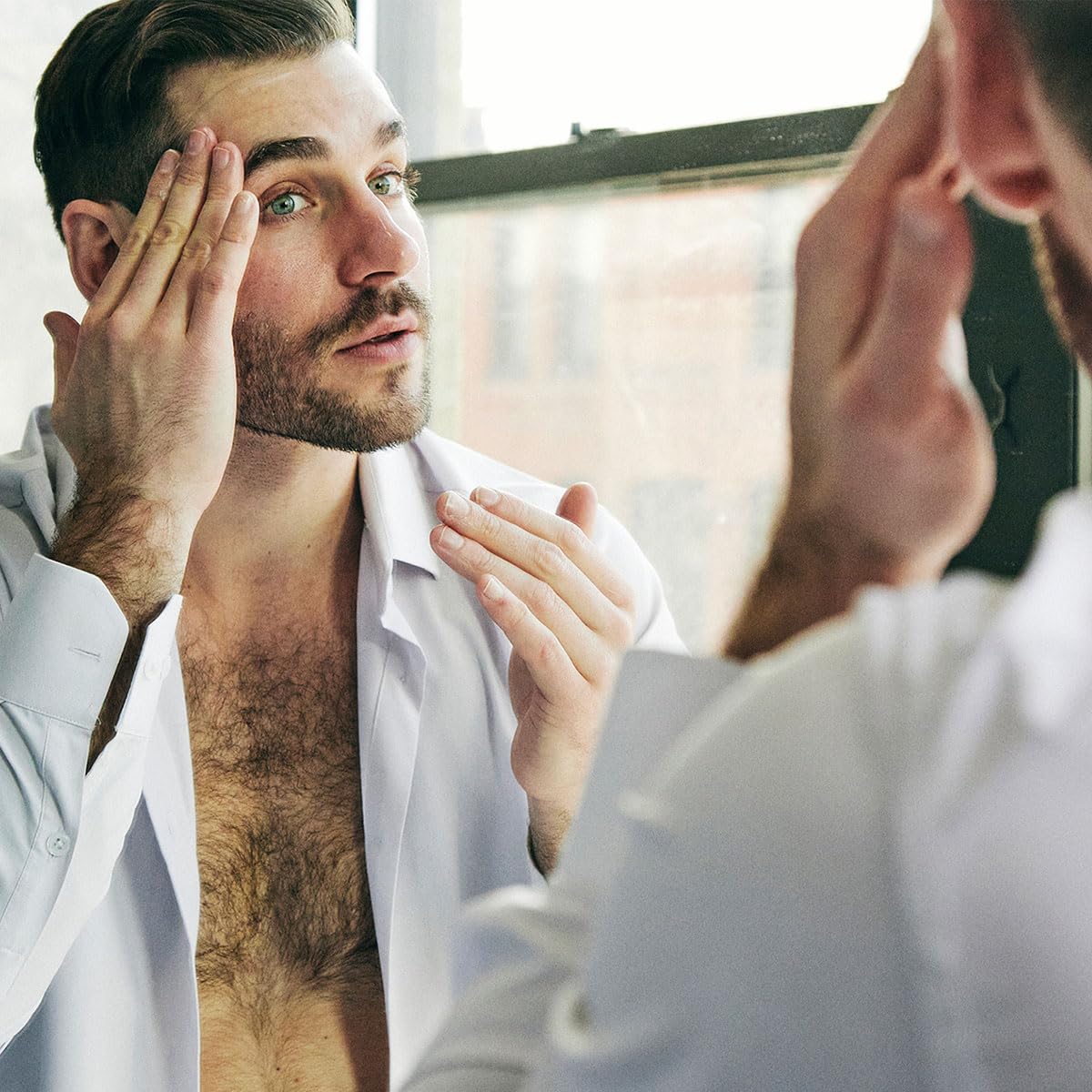 Brickell Men's Anti Aging Vitamin C Serum For Face, Repairing Night Facial Serum for Men, Natural and Organic Hyaluronic Acid Serum For Face to Diminish Wrinkles and Reduce Redness, 1 Ounce, Unscented