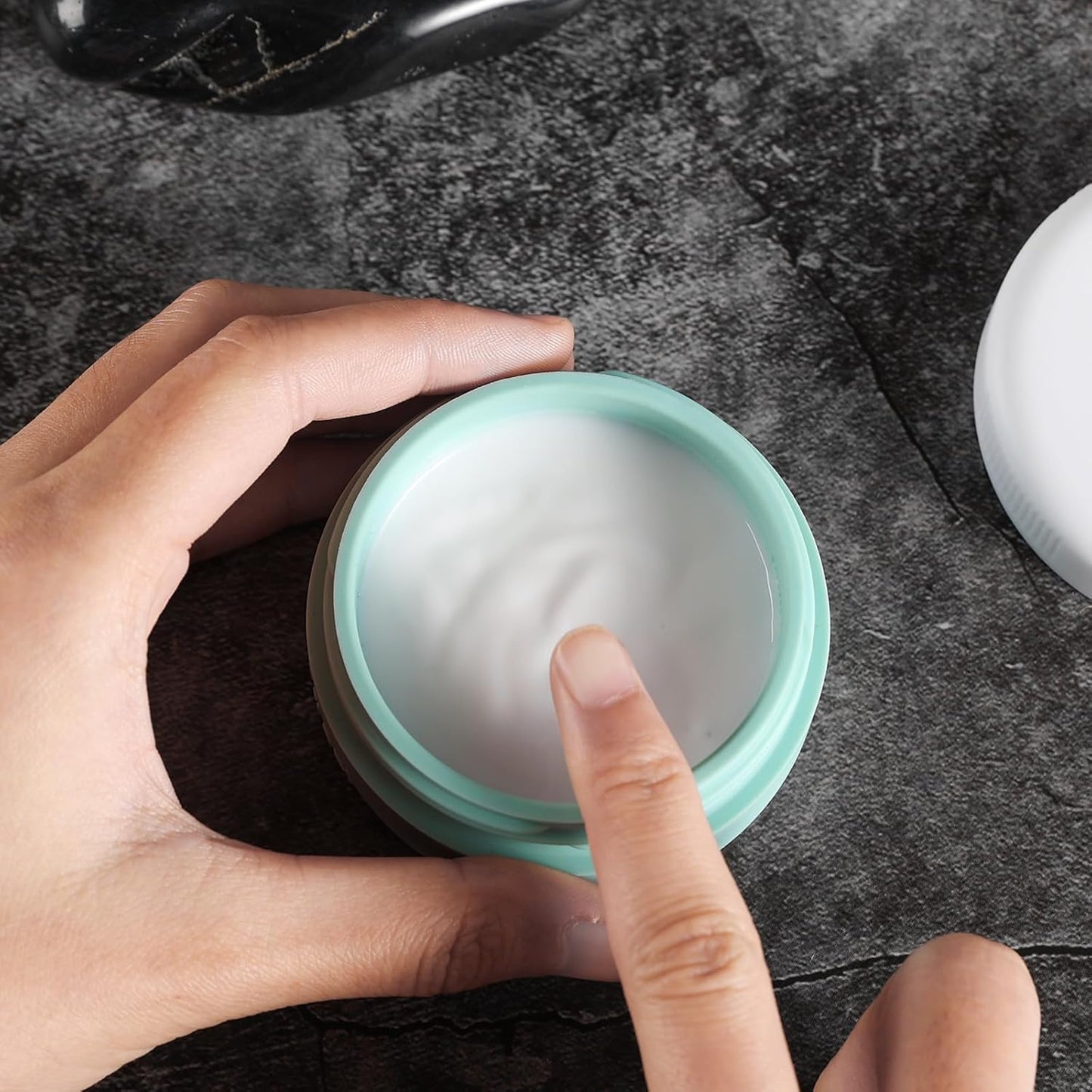 Travel Containers for Toiletries, Silicone Cream Jars BPA-Free, Leak-proof 1.35oz Travel Size Containers, Portable Size Silicone Jars with Lid for Cosmetic Face Hand Body Cream (4 Pack)