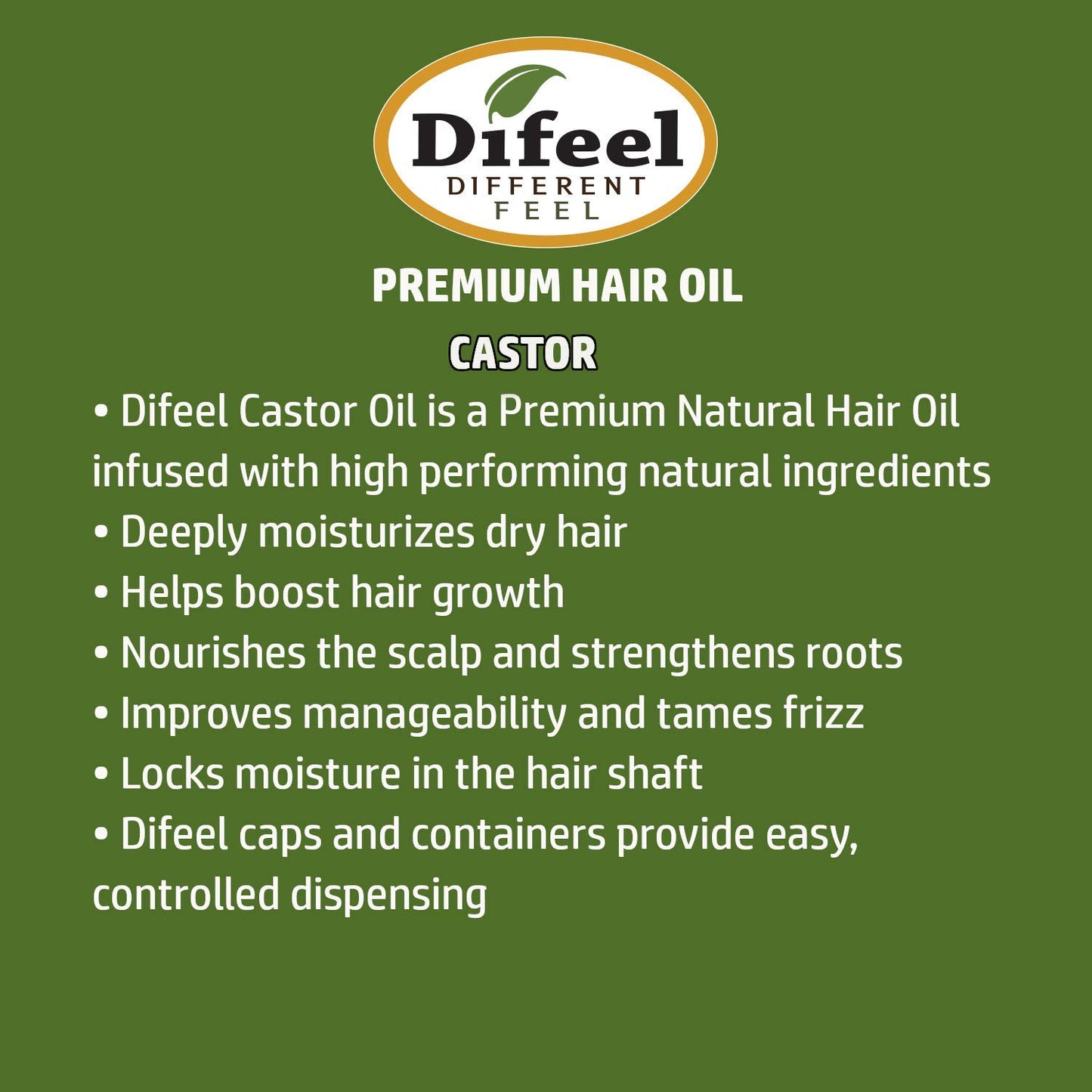 Difeel Premium 99% Natural Castor Hair Oil 7.1 Ounce - Natural Castor Oil for Hair Growth