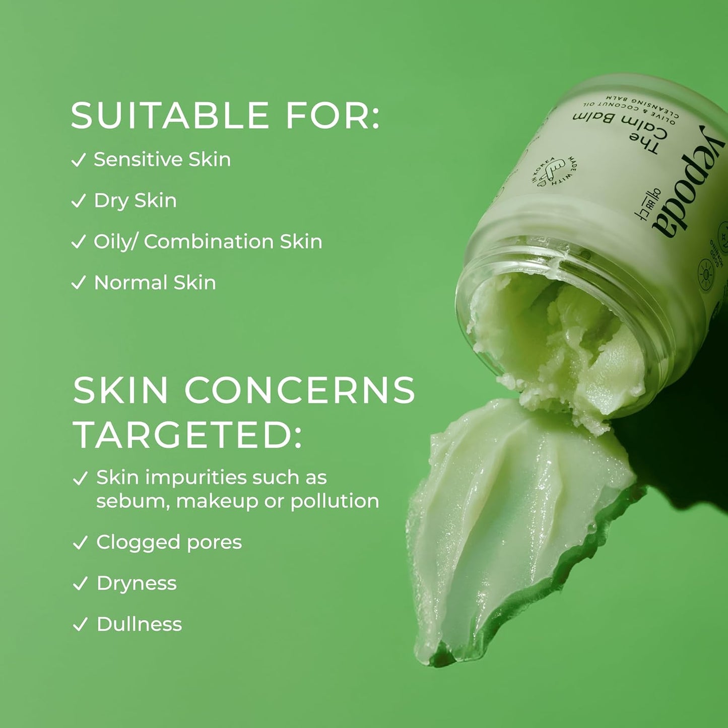 The Calm Balm, Gentle Makeup Remover & Deep Cleansing Balm, Removes Waterproof Makeup & Impurities, Vegan Korean Face Cleanser for All Skin Types, 2.82 OZ (80g)