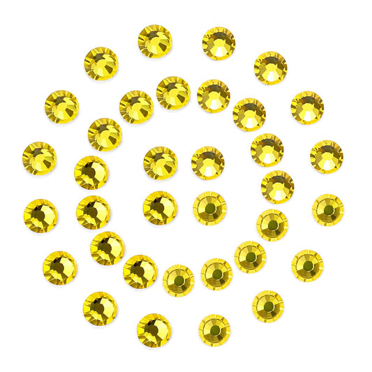 1440Pcs Lemon Yellow Crystal Rhinestones,Glass Flatback Rhinestones Gemstones for Nail Face Makeup Art Crafts Clothes Decoration - (SS16, 4.0mm,Lemon Yellow)
