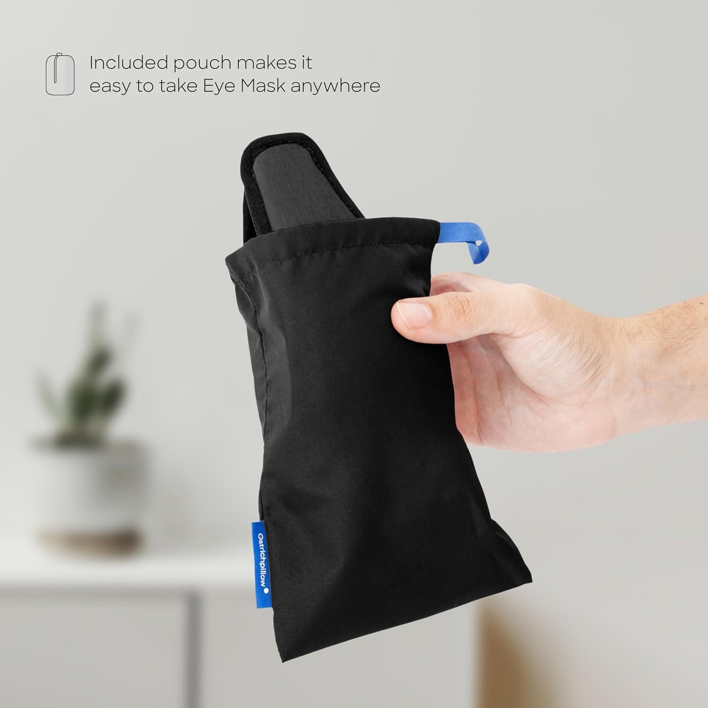 Ostrichpillow Eye Mask, Sleep Mask for Men Women 100% Blackout, No Pressure On Eyes, Soft & Breathable, Adjustable Fit, Travel Bag Included