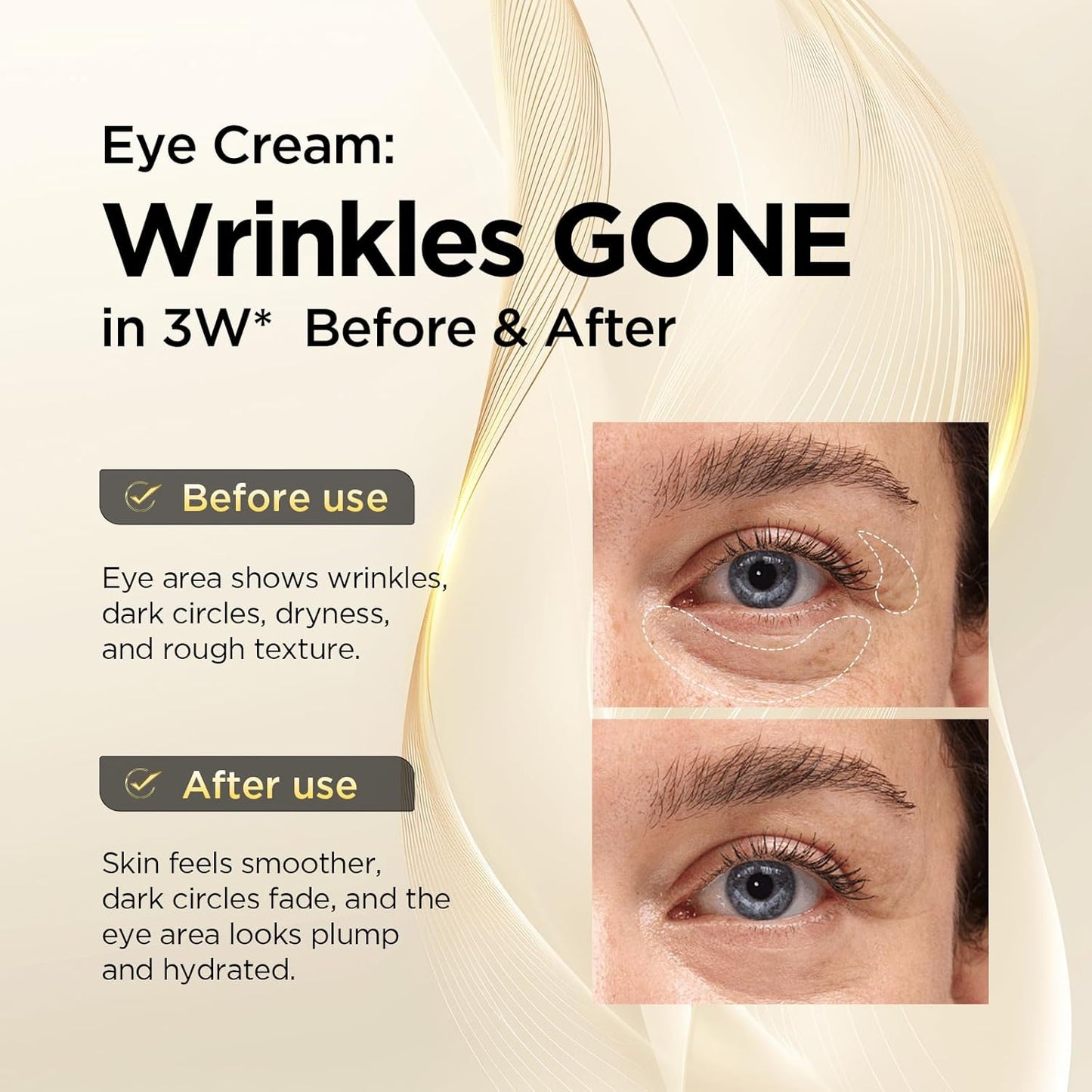 ASAMO Retinol Eye Cream – Retinol and Peptides for Fine Lines, Puffiness, and Under-Eye Shadows, Anti Aging, Eye Care Daily Wrinkle Cream,1.06 fl.oz