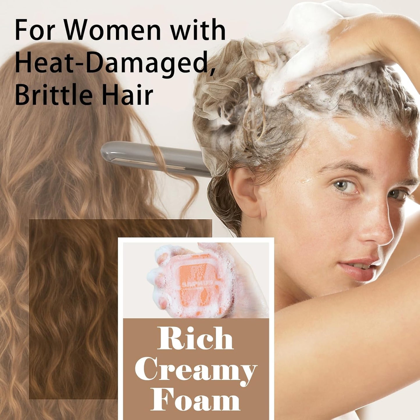 Argan Oil Bar Shampoo and Conditioner Set for Strengthening, Cleansing & Moisturizing Dry & Curly Hair,Travel Size, Zero Waste, 2pc Set