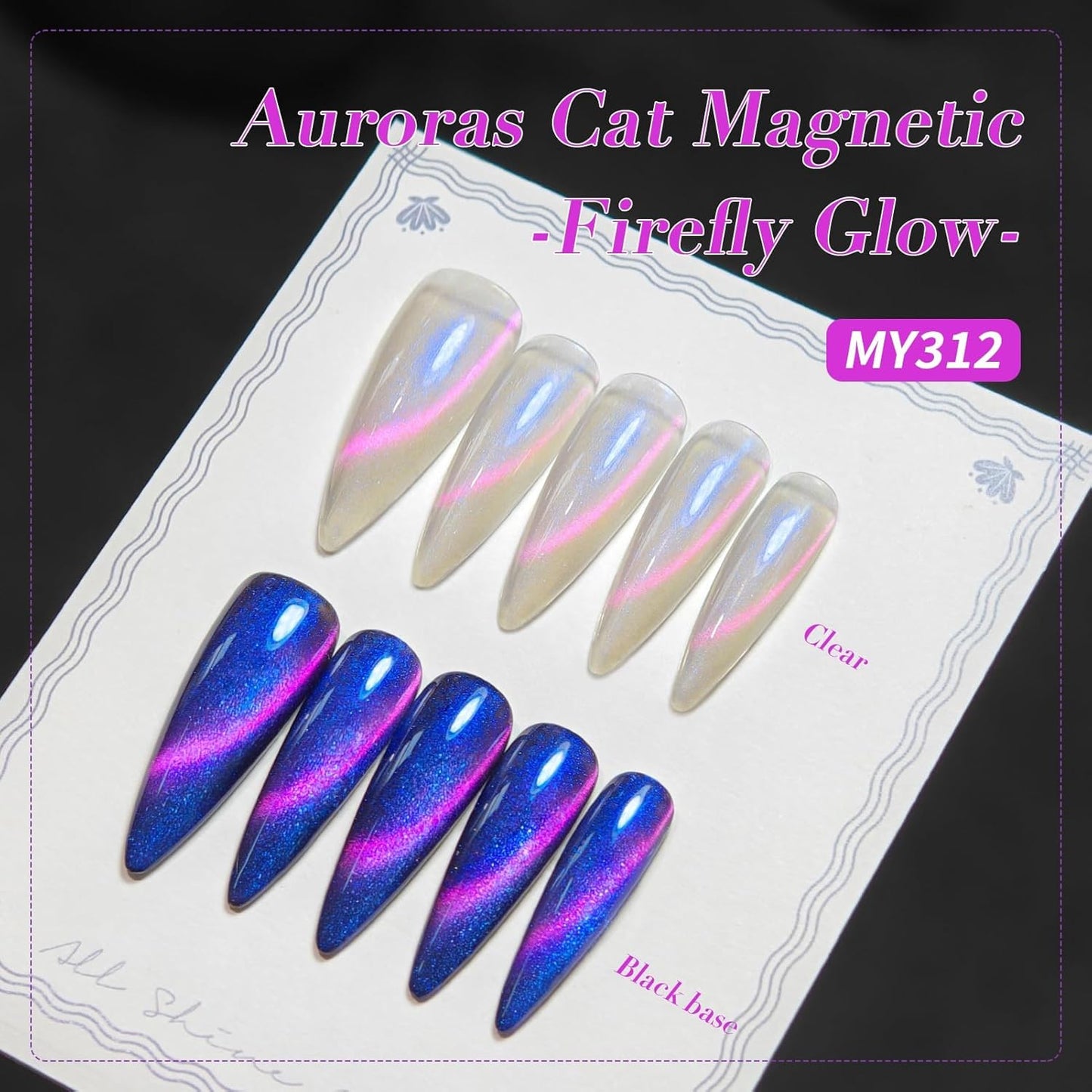 BORN PRETTY Cat Magnetic Eye Gel Nail Polish,Firefly Magnetic Gel Polish Blueberry Cat Magnetic Eye Gel Manicure Nail Art DIY 15ml