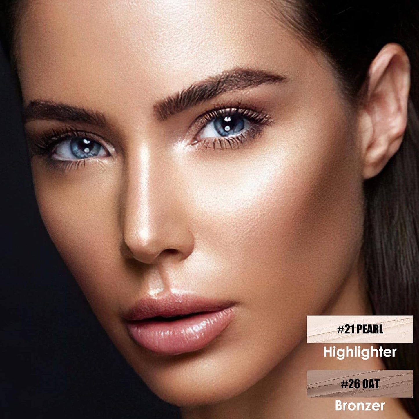 FOCALLURE 2 Pcs Mineral Cream Contour Stick,Moisturize Highlighter and Bronzer Pen,Non Stick Face Brightens & Shades Pencil,Long Lasting & Smooth Gliding Face Illuminator Makeup,Light