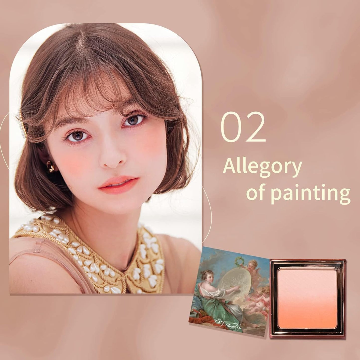 Angel Gradation Blushes 5g Lone Wear Shimmer Millefee Powder Palette for Beauty Cheek