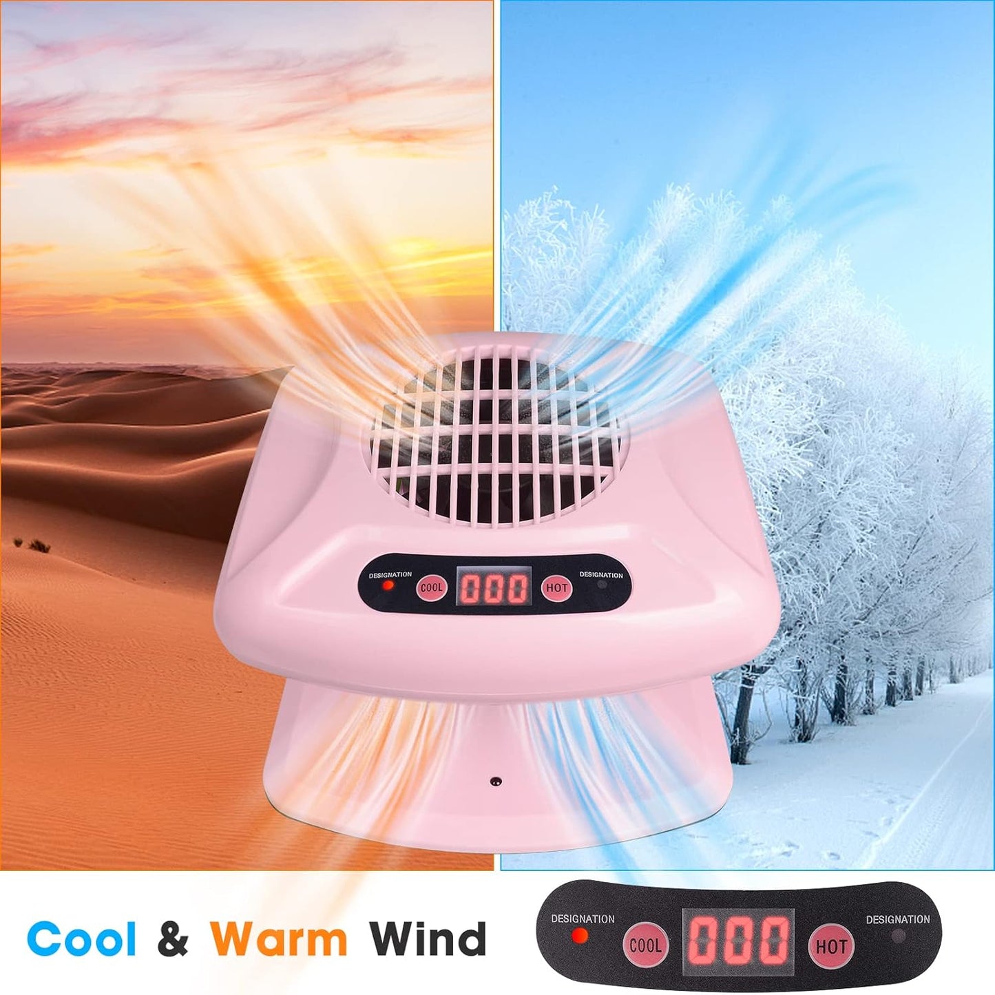 Air Nail Dryer with Automatic Sensor, 300W Timing Air Nail Fan Blow Dryer for Both Hands and Feet, Warm & Cool Wind Blower Dryer for Regular Nail Polish, Home and Salon Use No Harmful (Pink)