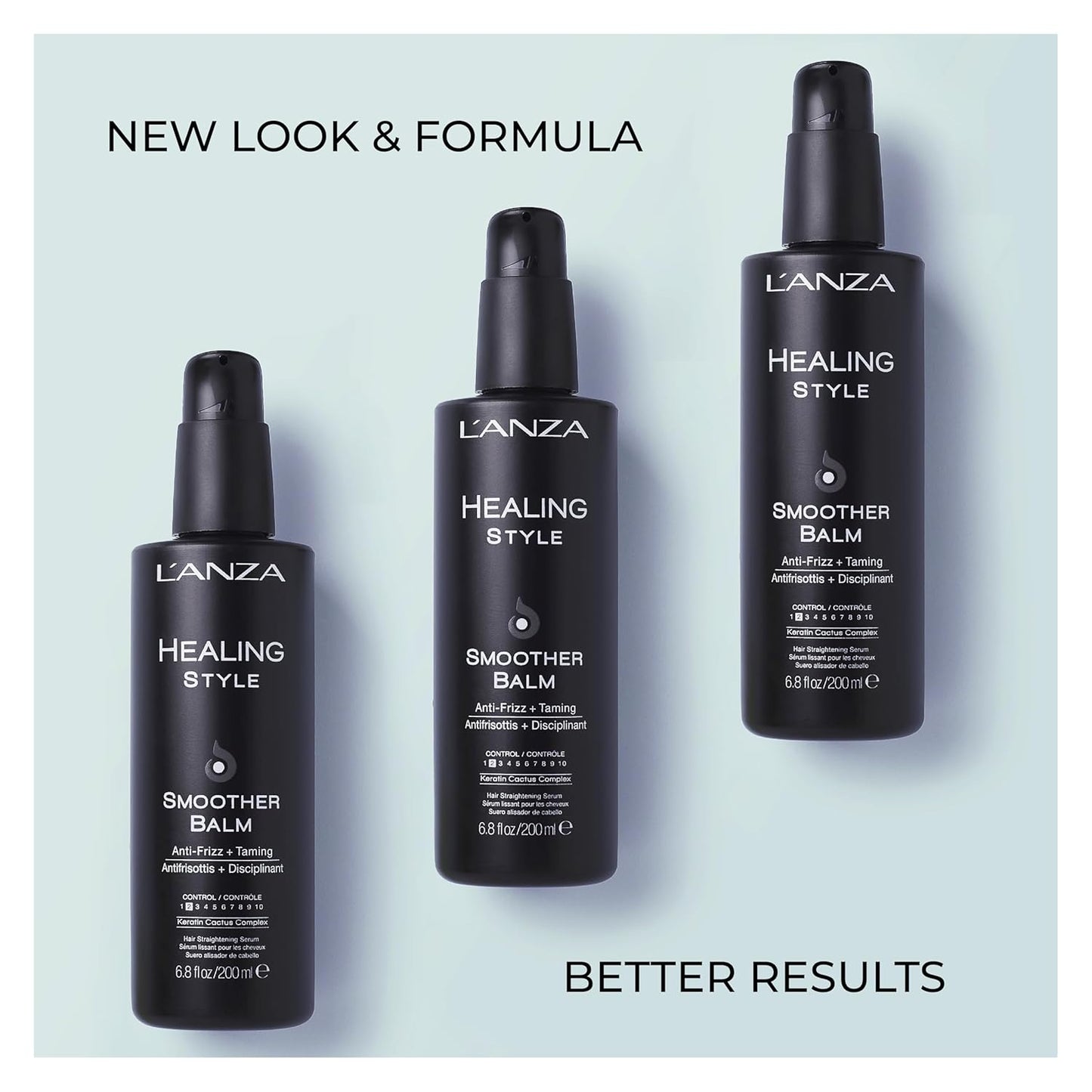 L'ANZA Healing Style Smoother Balm, New & Improved Keratin Hair Treatment & Hair Straightener Serum, Heat Protection & Anti Frizz Formula, for Curly, Frizzy & Wavy Locks