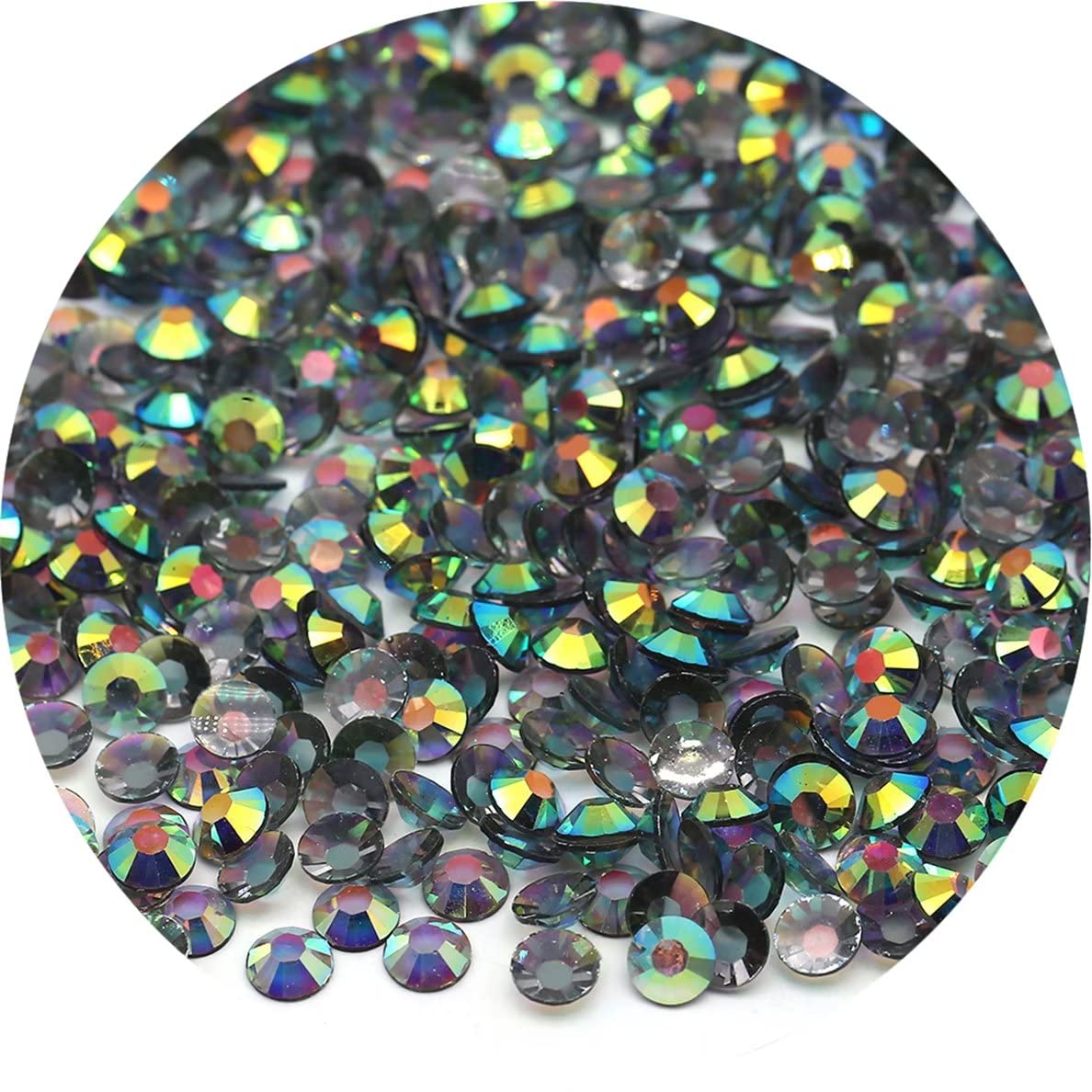 1440 Pcs SS20 5mm AB Flatback Rhinestones for Nails Art Crafts Transparent Glitter Round Gems Crystals DIY Clothes Shoes(Clear Light Grey AB)