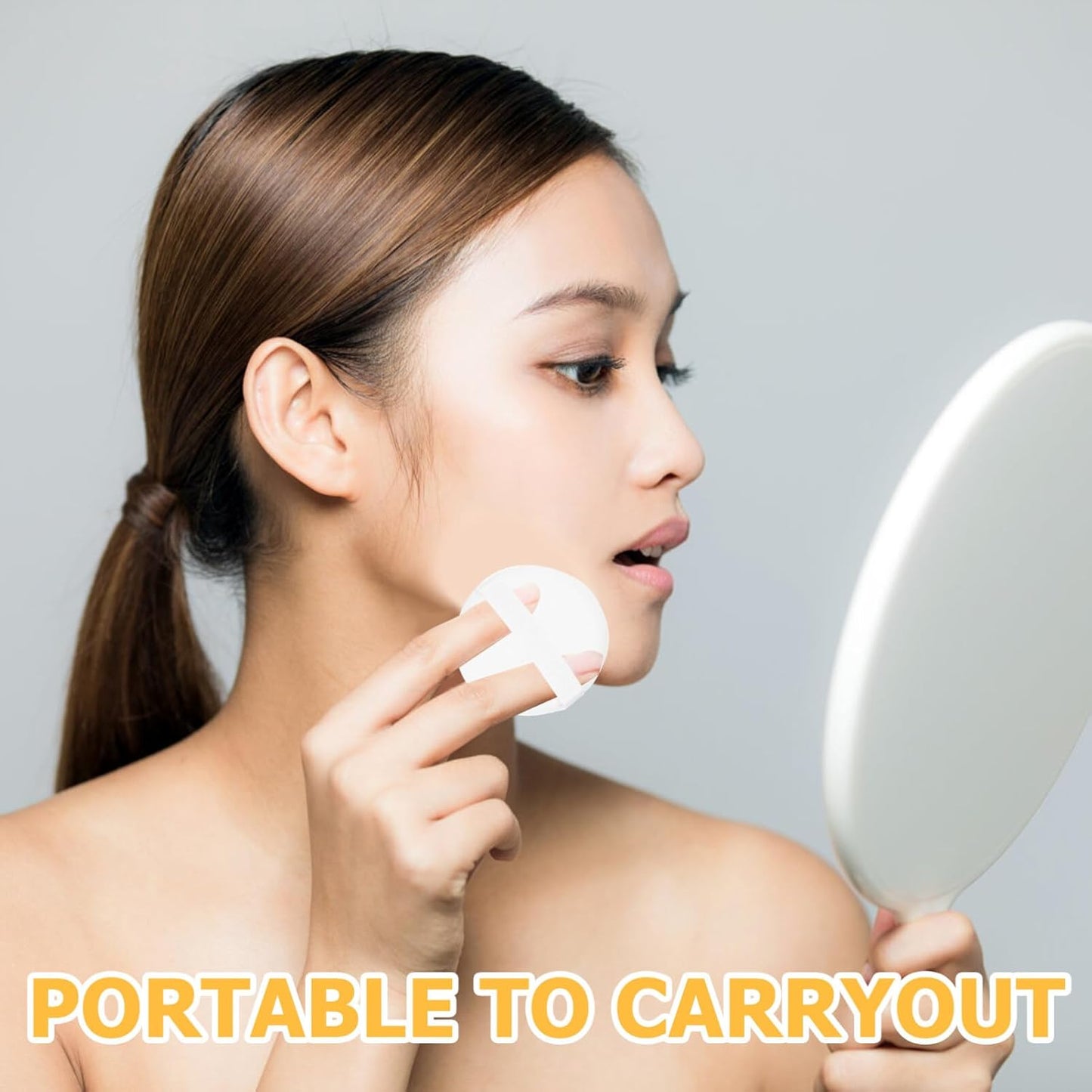 Beaupretty 2pcs Cushion Compact Case With Puff Reusable Loose Powder Container with Mirror Plastic DIY Empty Makeup Powder Case With Elasticated Net Sifter