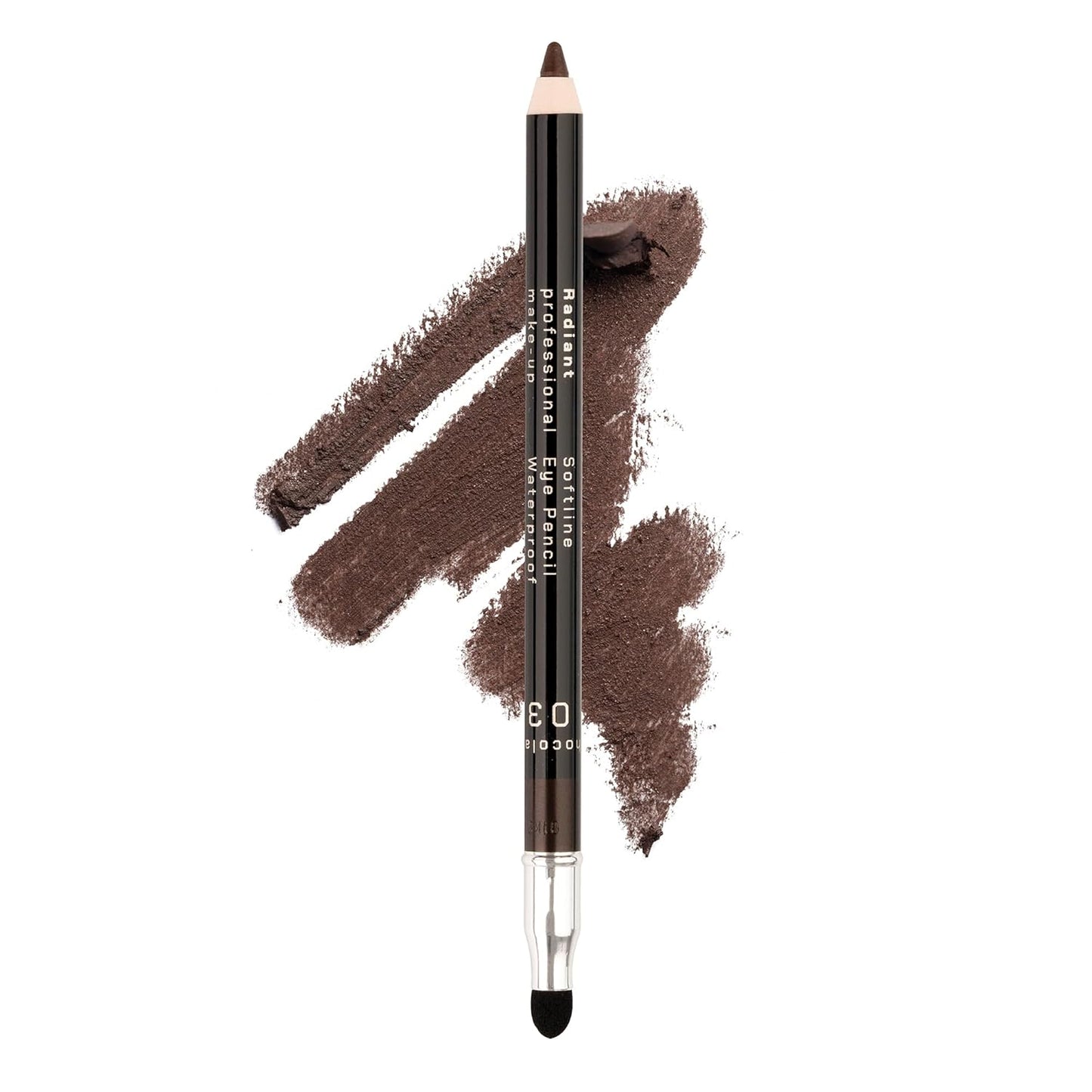 Radiant Professional Waterproof Eyeliner Pencil - Eyeliner Waterproof Smudge Proof for Woman - Long Lasting Under Eye Pencil for Smoky Eye - Soft Waterline Eye liner Smudger Tool, Chocolate (03)