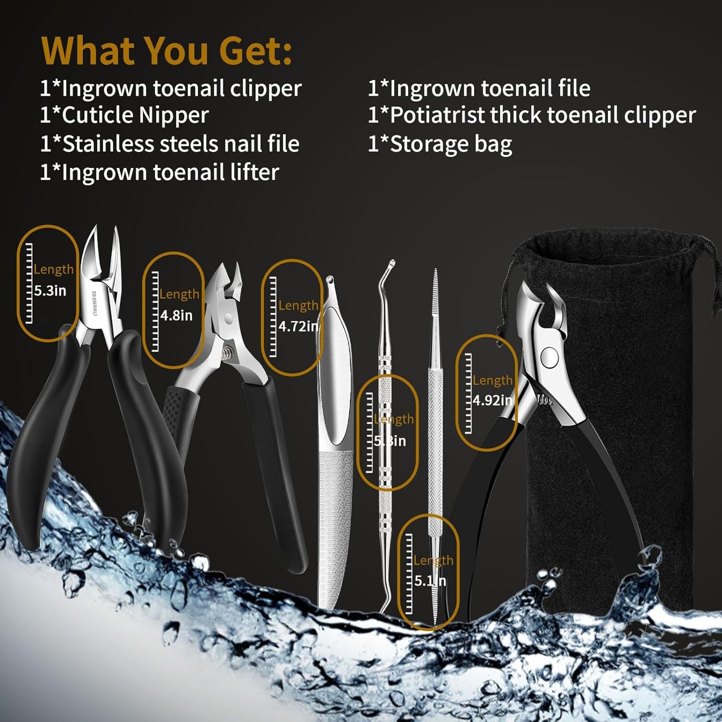 Thick Toenail Clippers for Seniors Thick Toenails or Ingrown Nails, Curved Blade Heavy Duty Toenail Clippers Cutter, Sharp Nail Nippers Cuticle Trimmer, Large Toe Nail Clippers for Men, Women