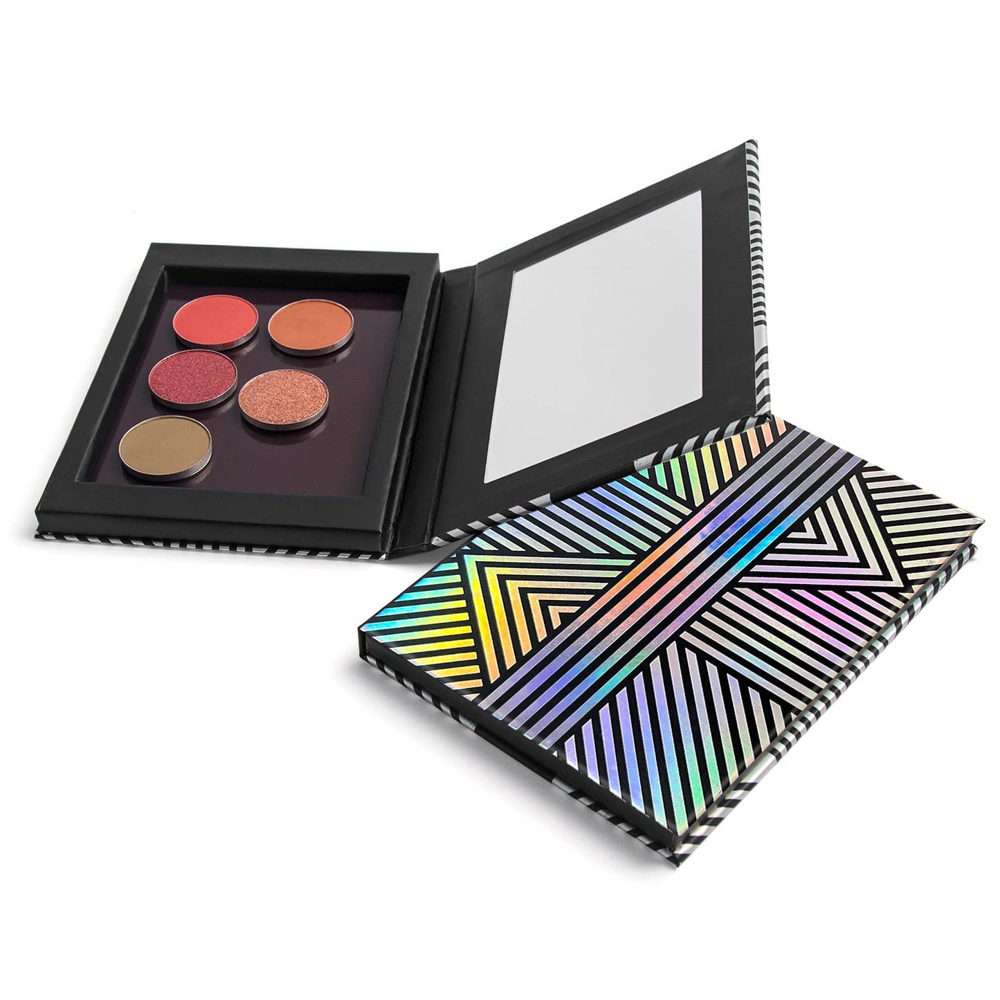 Makeup Magnetic Palette with Mirror and 20Pcs Metal Stickers, Empty Storage Palette for Eyeshadow Powder Highlighter