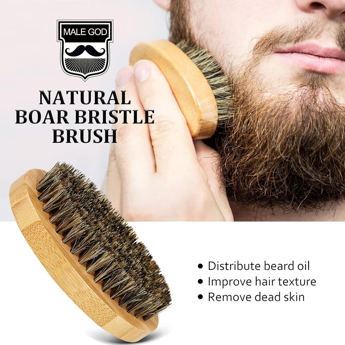 MALE GOD Beard Kit w/Natural Ingredients, Suitable for All Skin, Birthday Gifts | Anniversary | Christmas Gifts | Mens Stocking Stuffers | Gifts for Men, Him, Husband, Boyfriend, Dad, Friends