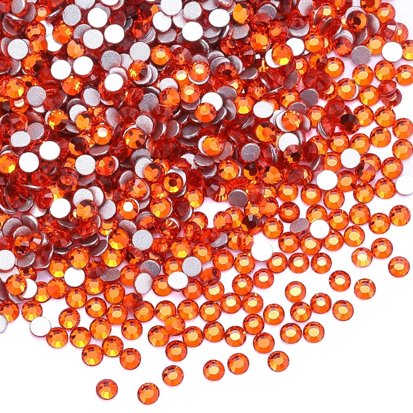 3000Pcs Orange Crystal Rhinestones,Glass Flatback Rhinestones Gemstones Mini for Nail Face Makeup Art Crafts Clothes Decoration - (SS10,2.8mm,Orange)