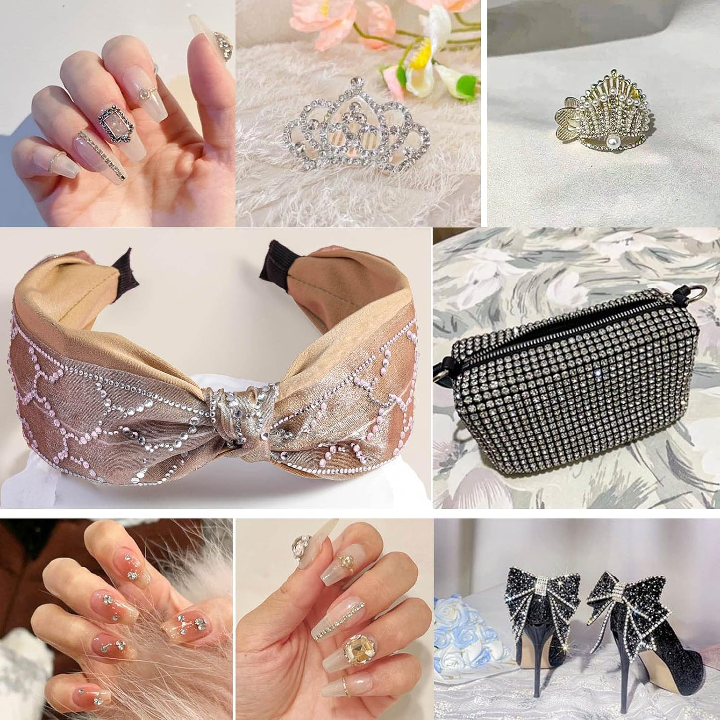 Beadsland Flat Back Crystal Rhinestones Round Gems for Nail Art and Craft Glue Fix, Crystal (3.8-4.0mm) SS16/1440pcs