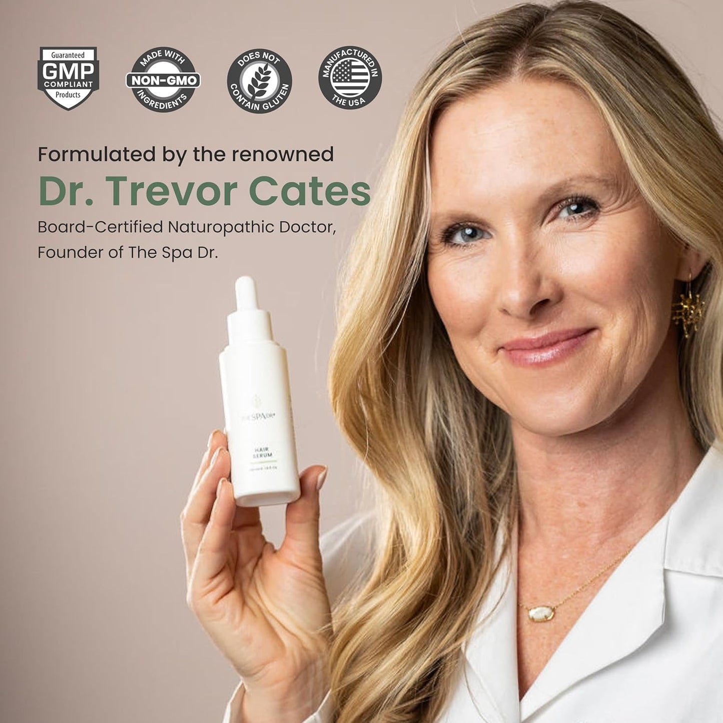 The Spa Dr. Hair Serum - Clean Hair Thickening Serum with Red Clover and Pea Sprout Extracts and Peptides - 1.5 Fl. Oz.