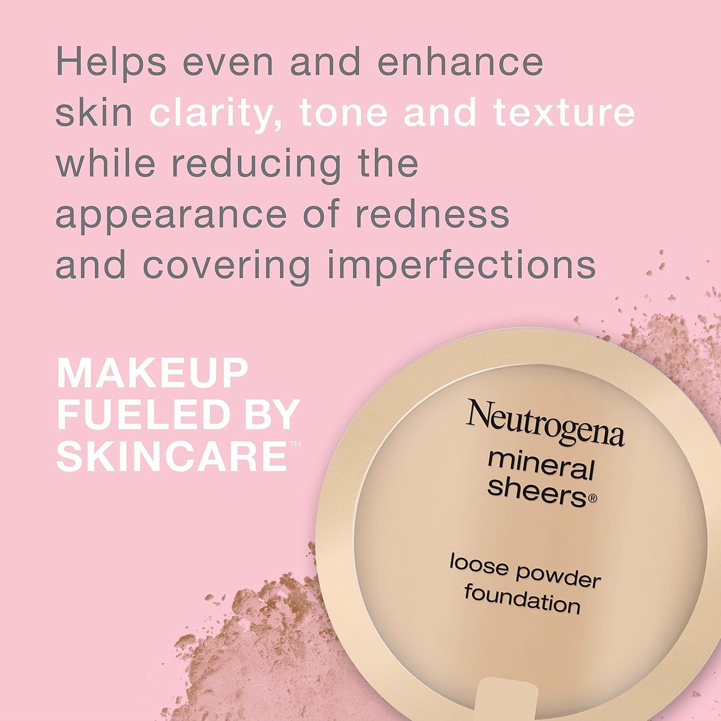Neutrogena Mineral Sheers Lightweight Loose Powder Makeup Foundation with Vitamins A, C, & E, Sheer to Medium Buildable Coverage, Skin Tone Enhancer, Face Redness Reducer, Natural Ivory 20,.19 oz