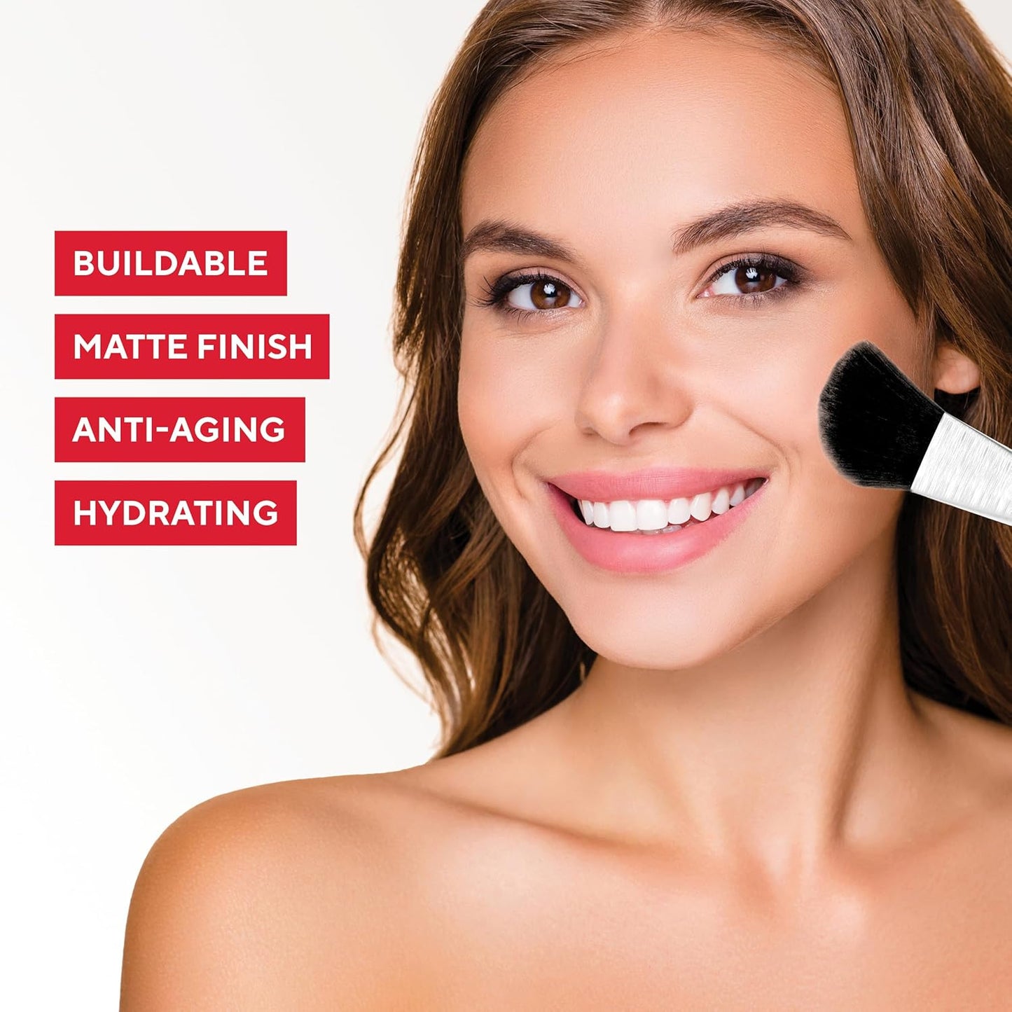 Mirabella Invincible For All Pure Pressed Foundation - Buildable Mineral Foundation & Blurring Setting Powder for All Skin Types - HD Matte Finishing Powder - Fair F6