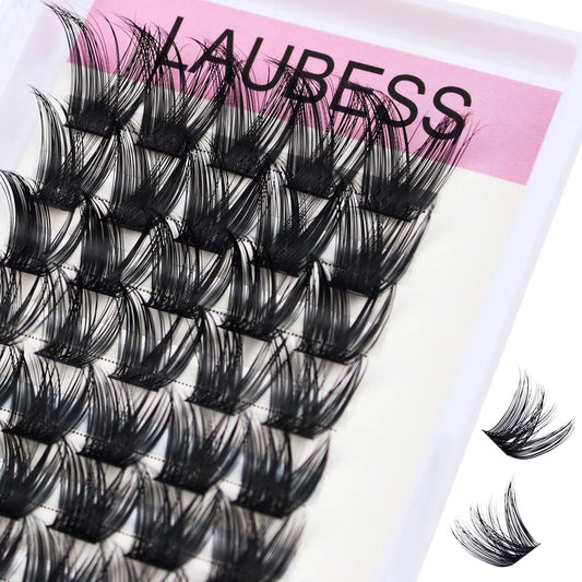 Lash Clusters 60pcs Individual Lashes Wispy Cluster Lashes D Curl Reusable Eyelash Clusters DIY Eyelash Extension Soft Individual Lash Extension Supplies (02-0.07, 14mm)