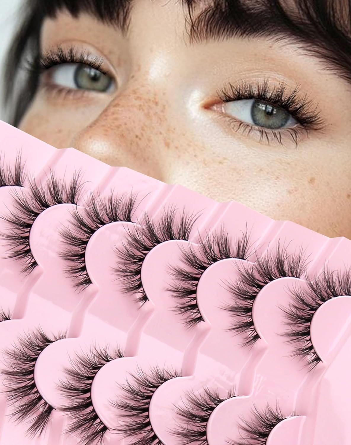 Cat Eye Lashes False Eyelashes Mink Lashes Wispy Eyelashes Natural Look Fake Eyelashes Mink Lashes Fluffy False Lashes UP8
