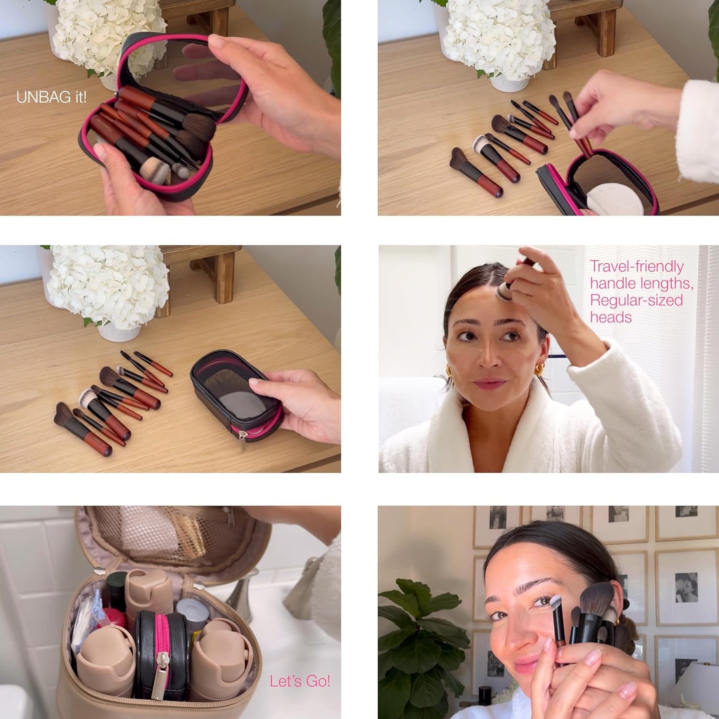 Cosme 9 FLAWLESS FACE MINI Makeup Brush Set: Foundation, Eyeshadow, Blush, Contour, Powder Make Up Brush Set & Case. Synthetic & Natural Hair Makeup Brushes inspo by Japanese Travel Makeup Brushes